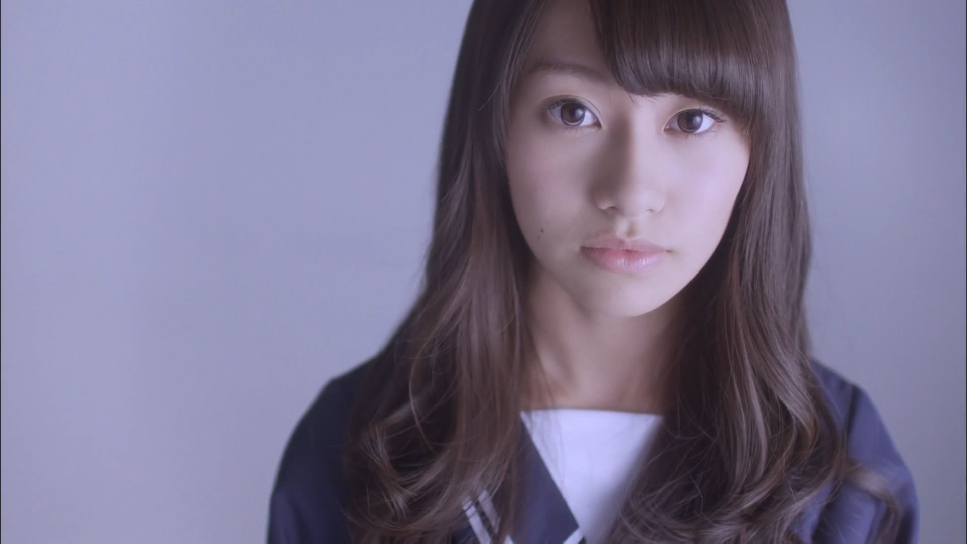 brown hair, Nogizaka46, long hair, front view, young adult, hairstyle, beautiful woman, hair, looking at camera, headshot, contemplation, indoors, portrait, HD Wallpaper