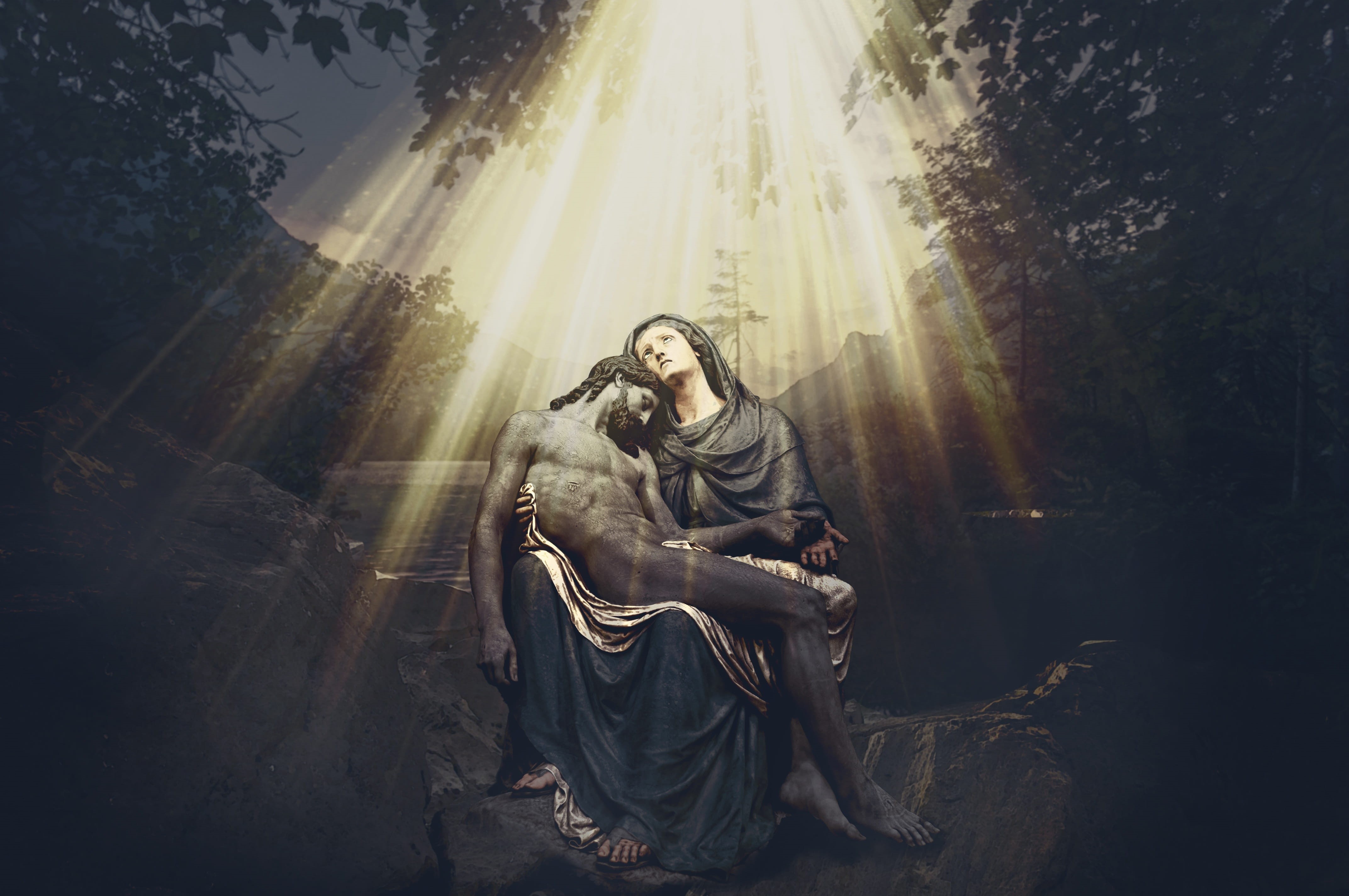 easter story, belief, faith, redemption, holy scripture, jesus, young adult, spirituality, 4K, plant, sunbeam, easter, real people, full length, religion, HD Wallpaper