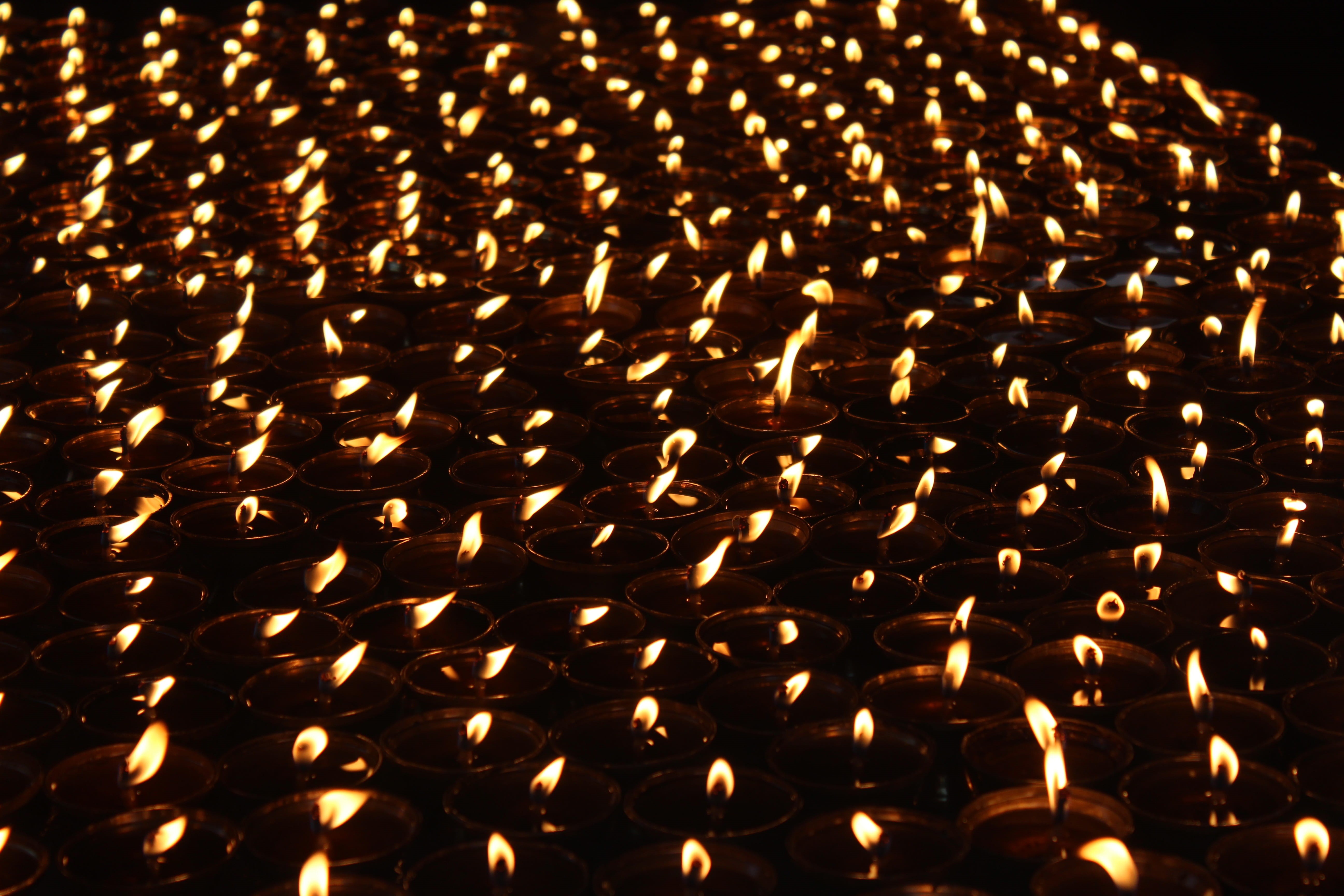 relaxation, celebration, healthy, close-up, burning, bihar, spirituality, mantra, no people, backgrounds, buddhism, nature, tantric, meditation, in a row, HD Wallpaper