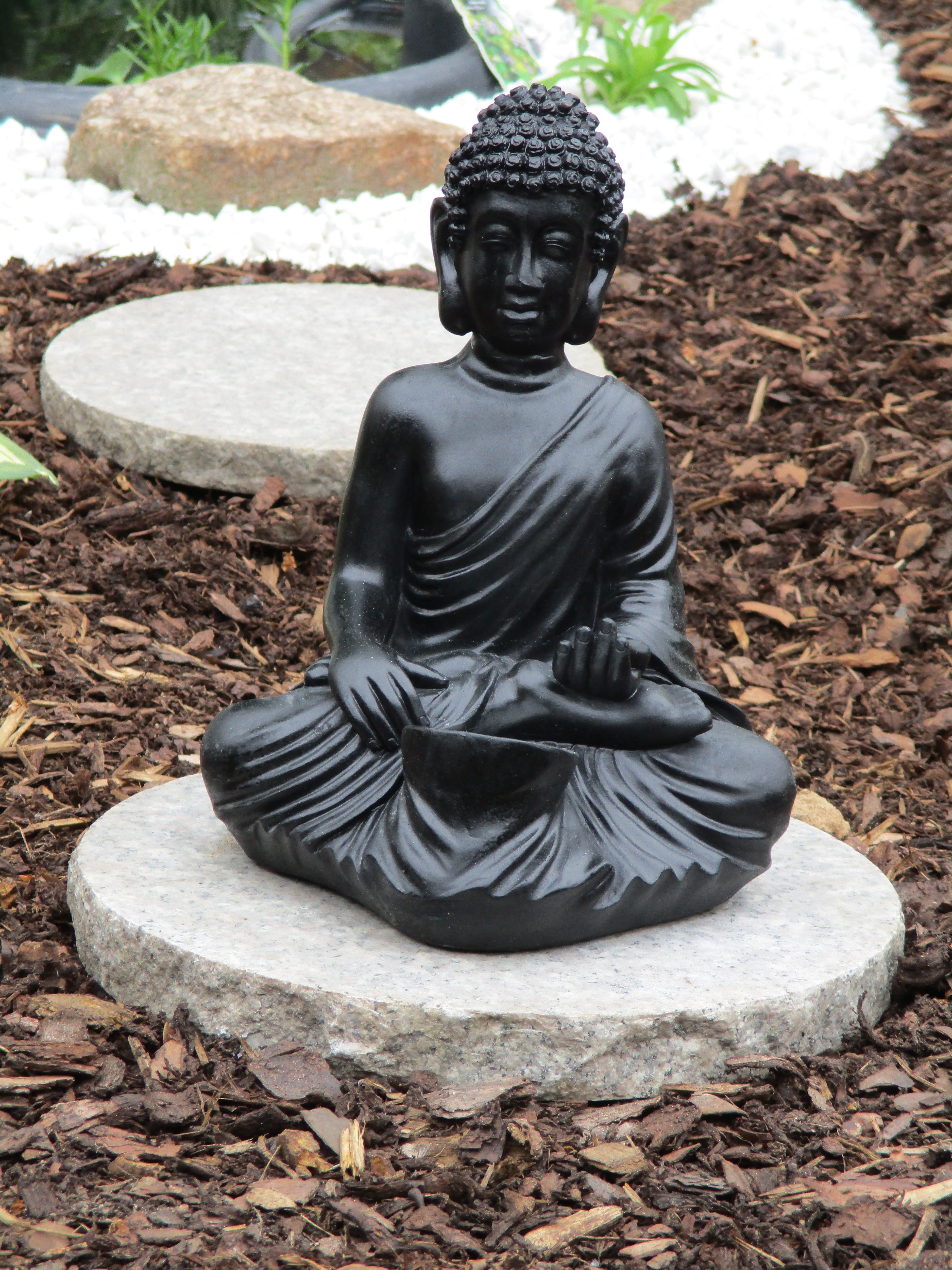 belief, statue, prayer, 5K, eastern religion, black, buddha, asia, zen-like, relaxation, mani stone, pilates, ornate, creativity, stone, religion, solid, Phone HD Wallpaper