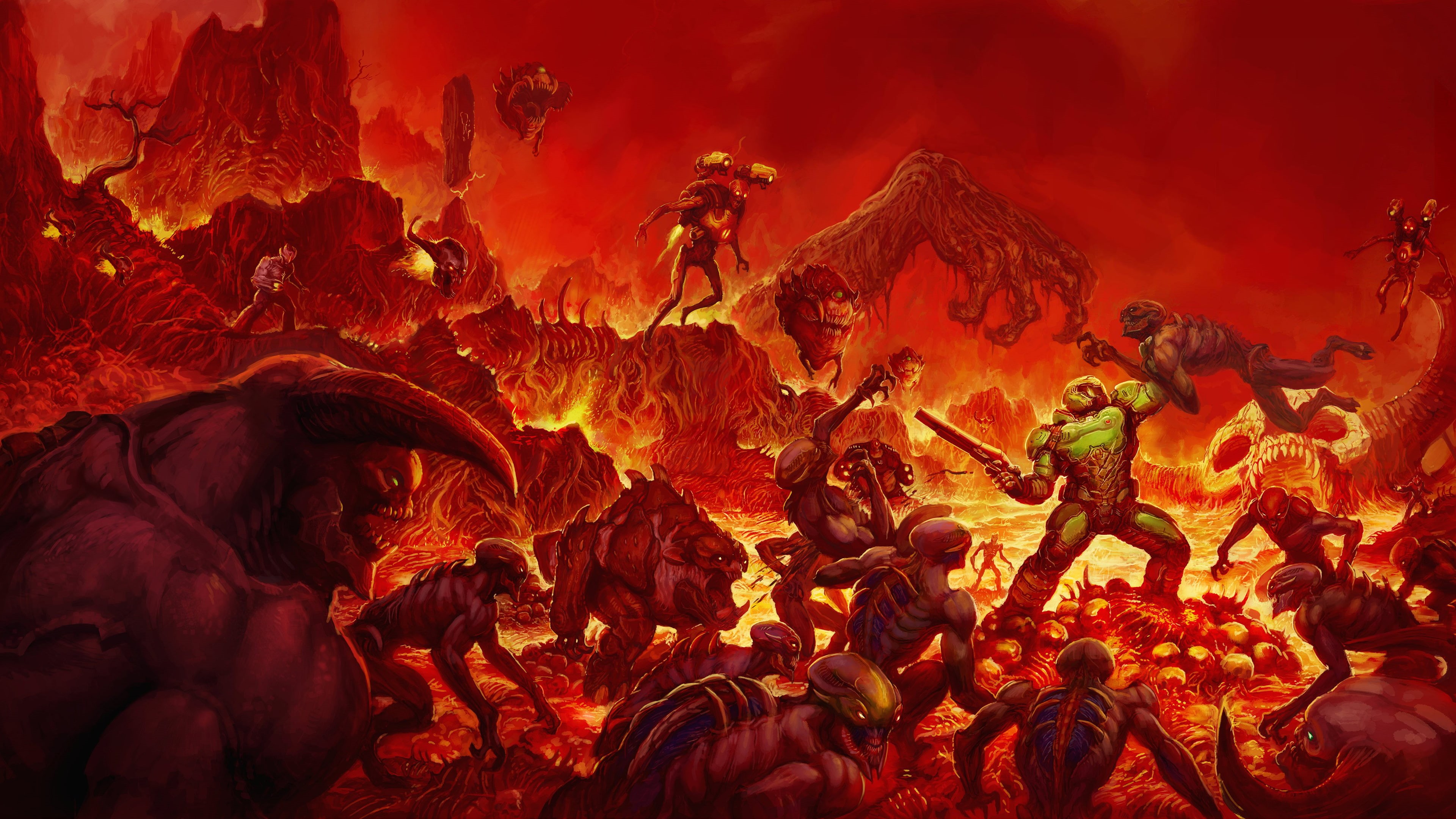 Doom (2016), Creature, Doom, 4K, HD Wallpaper