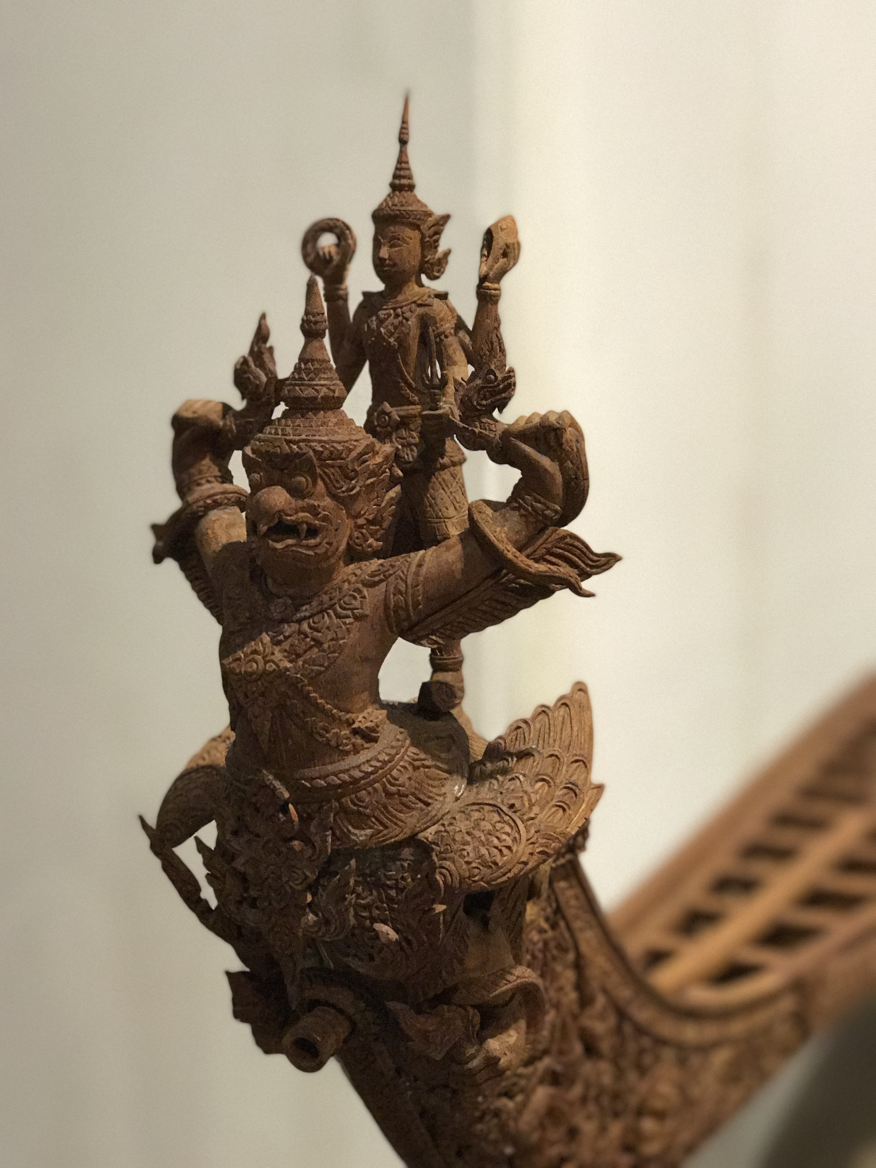focus on foreground, statue, no people, belief, royal barge, art and craft, close-up, spirituality, vishnu, architecture, built structure, ornate, human representation, Phone HD Wallpaper
