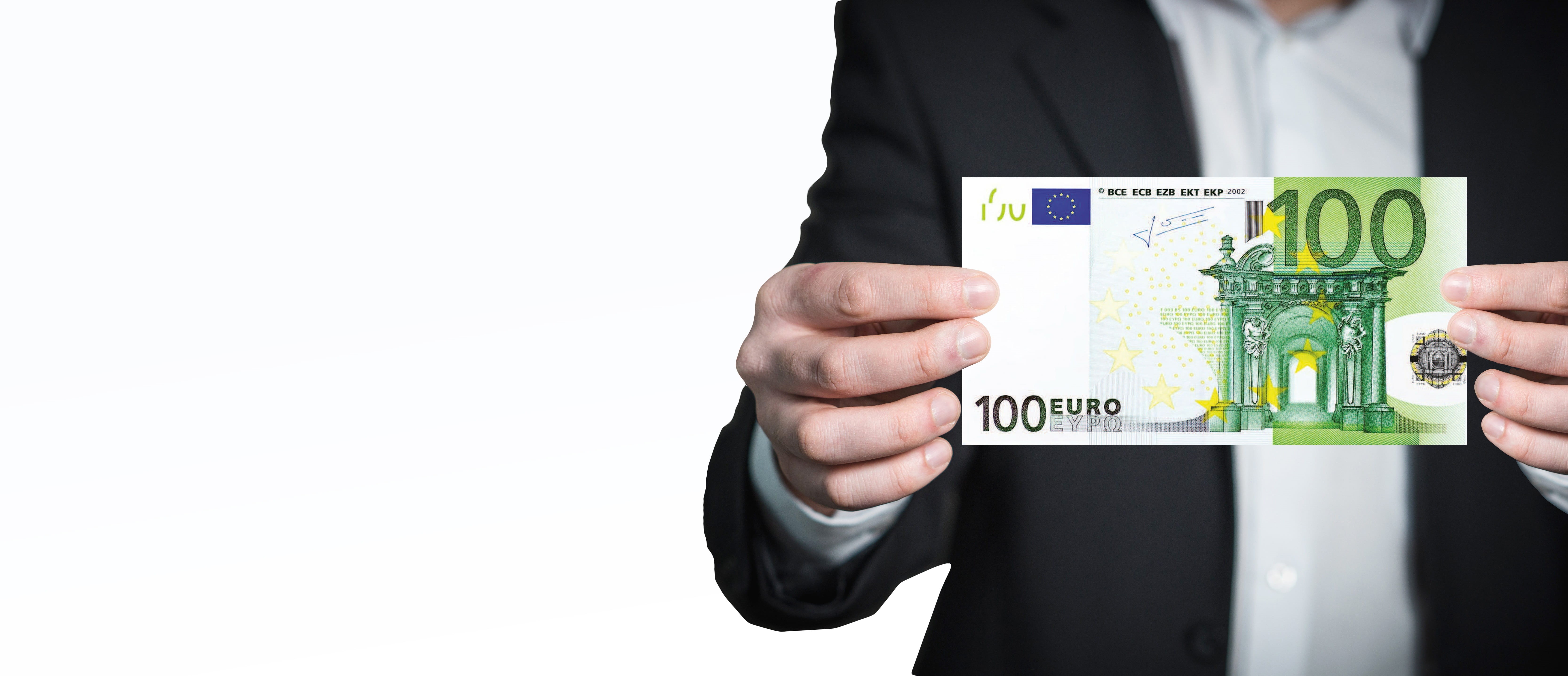 front view, office, copy space, person, keep, business person, marketing, symbol, business, note, dollar sign, finance, money, suit, white background, banknote, HD Wallpaper