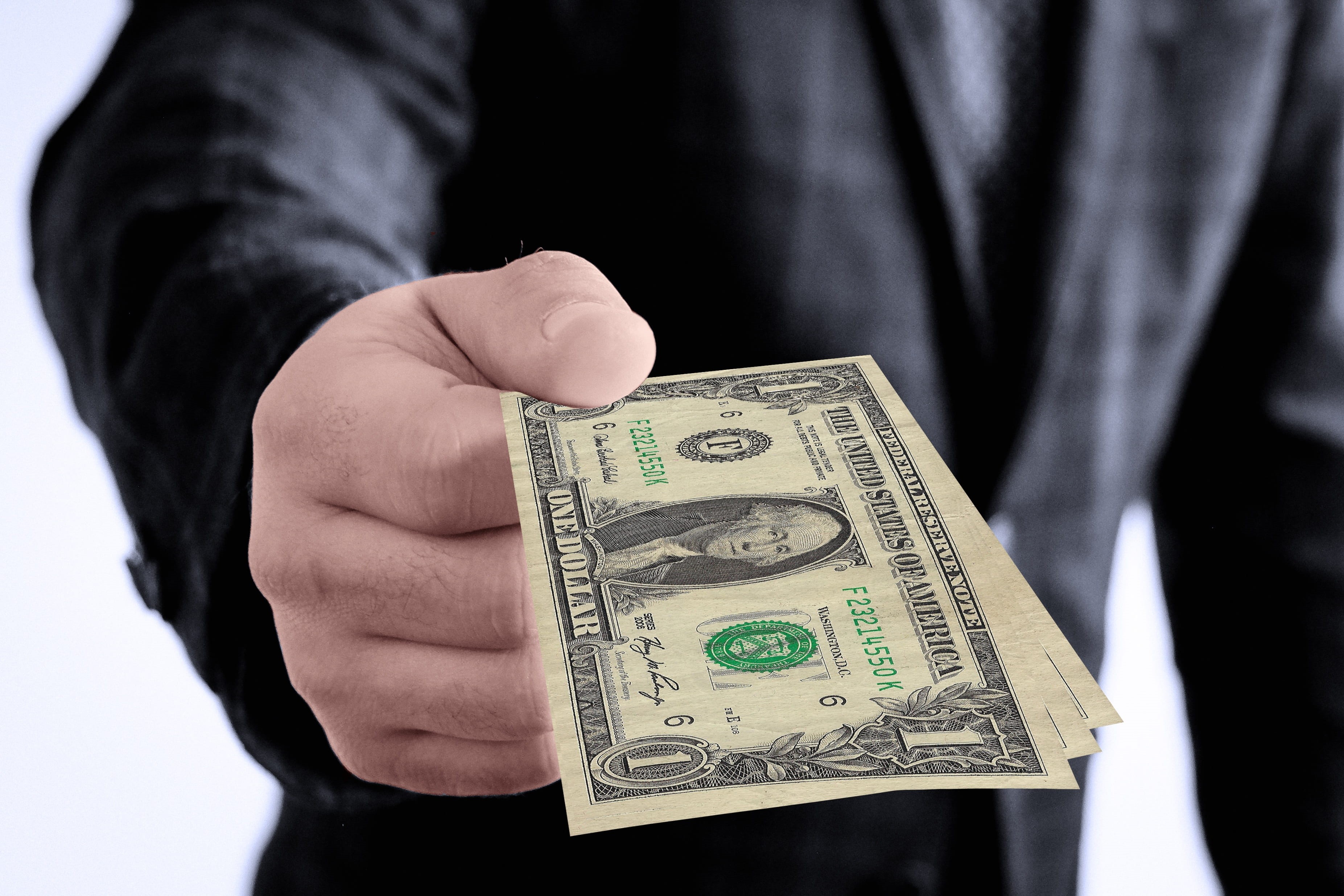 give, company, offer, males, nicholas, santa claus, presentation, dollar, gift, businessman, human body part, one person, bag, hand, wealth, suit, office, HD Wallpaper