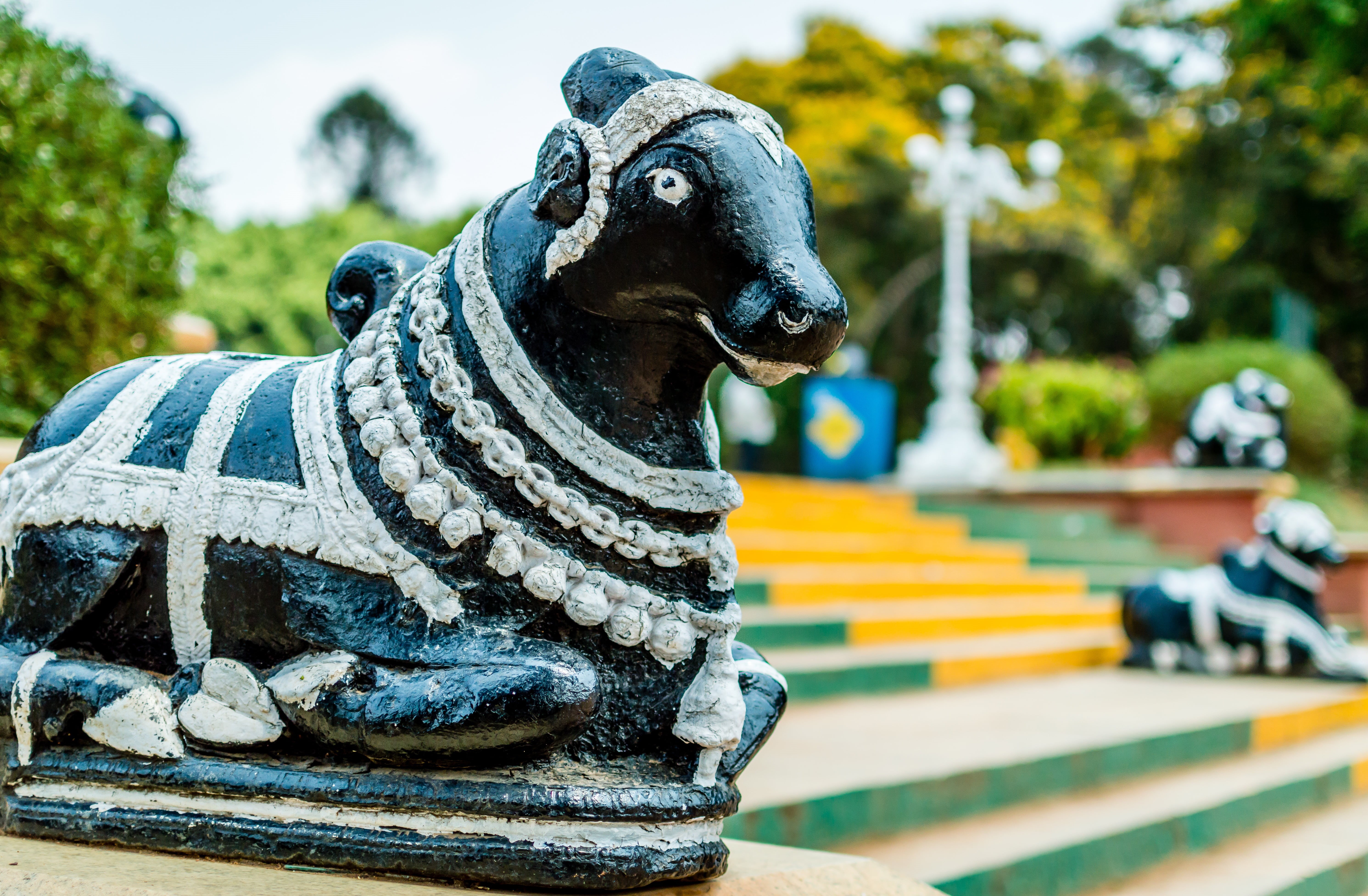 creativity, statue, animal, bangalore, india, nature, representation, nandi, sculpture, animal representation, figure, art and craft, tradition, animal themes, HD Wallpaper