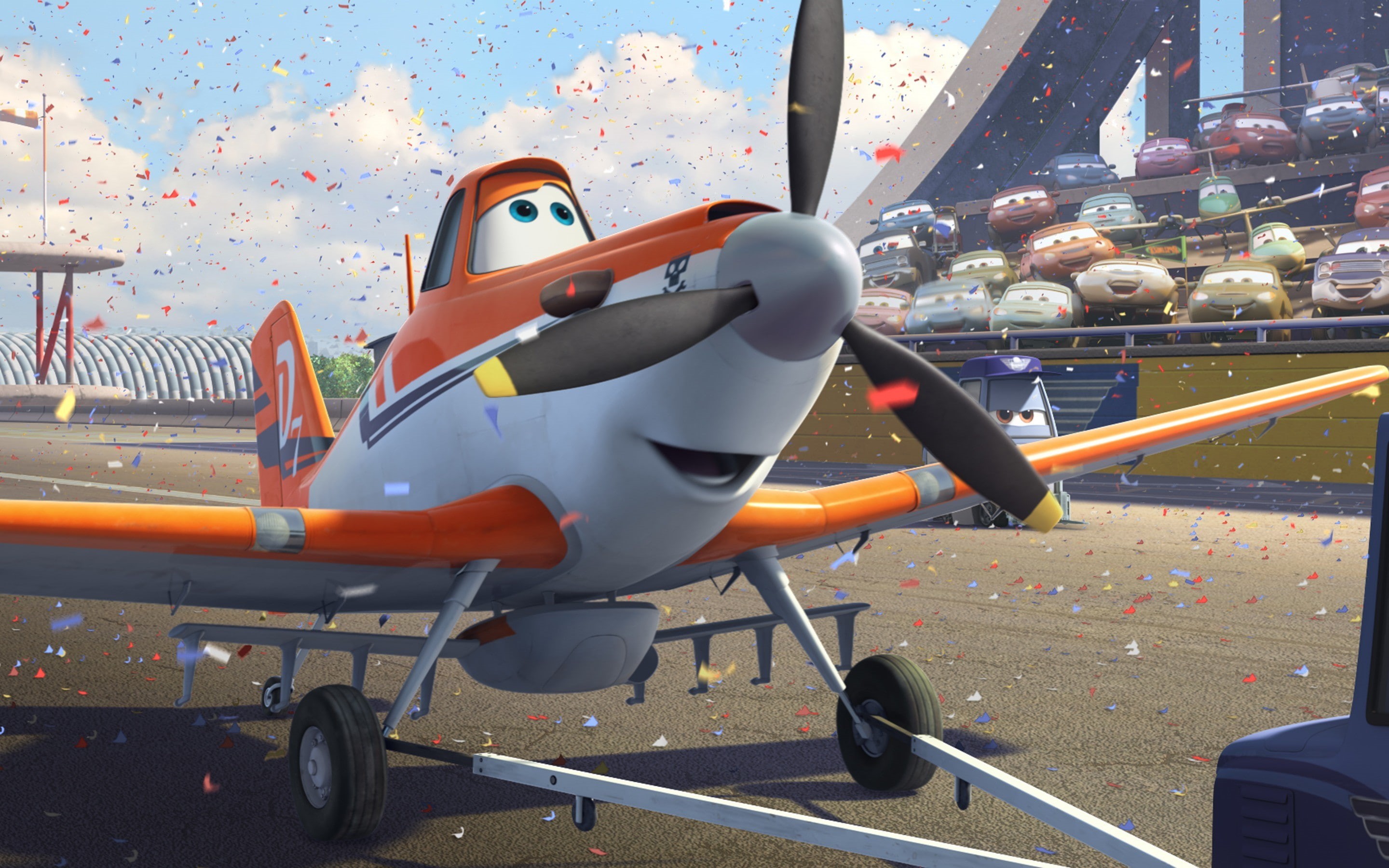 cartoon, stands, air racing, triumph, walt, disney, cars, Aerotachki, car, Walt Disney, animation, Planes, airplane, character, adventure, wings, Dusty, HD Wallpaper