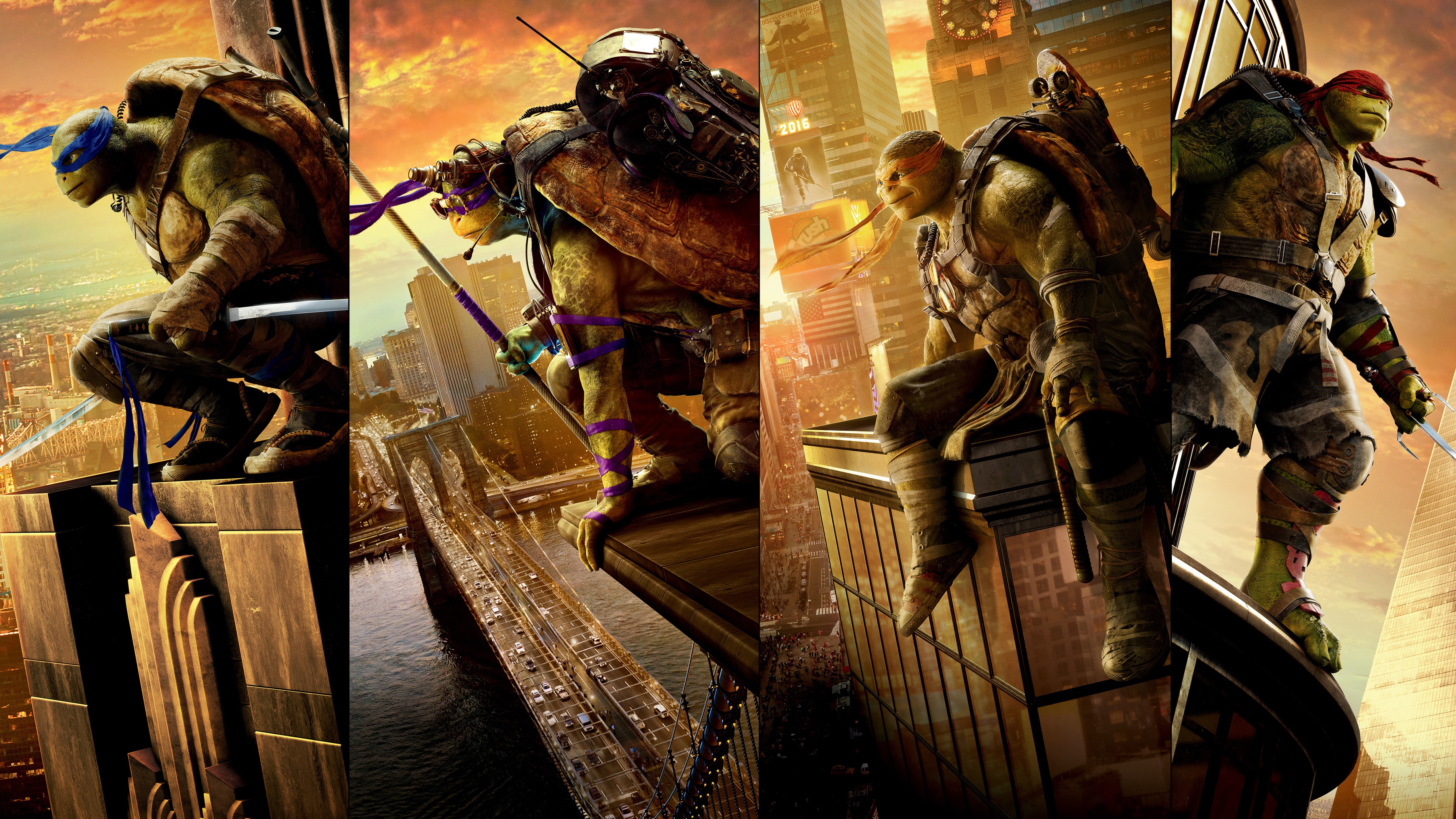 Michelangelo, Raphael, Teenage Mutant Ninja Turtles, Out of the Shadows, 5K, Donatello, Leonardo, HD Wallpaper