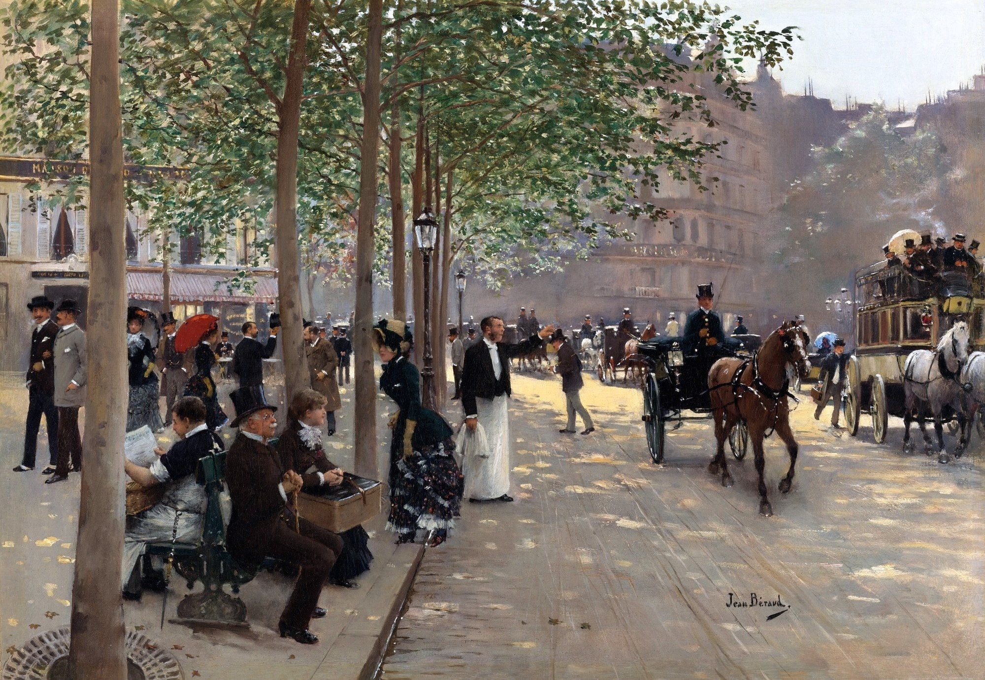 Jean Beraud, classical art, 1080P, painting, HD Wallpaper
