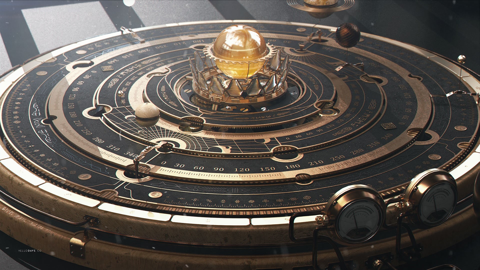 1080P, astrolabe, astronomy, planet, steampunk, HD Wallpaper