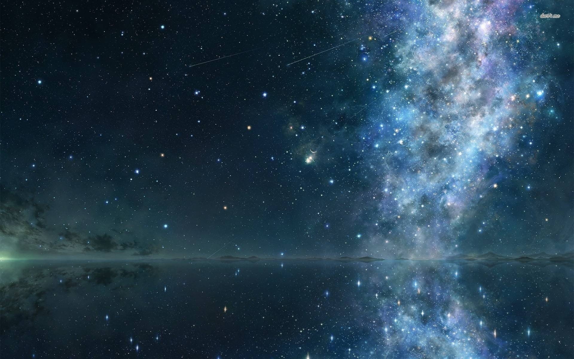 nature, constellation, no people, star, reflection, space, water, stars, 1080P, scenics - nature, star - space, tranquil scene, night, space exploration, HD Wallpaper