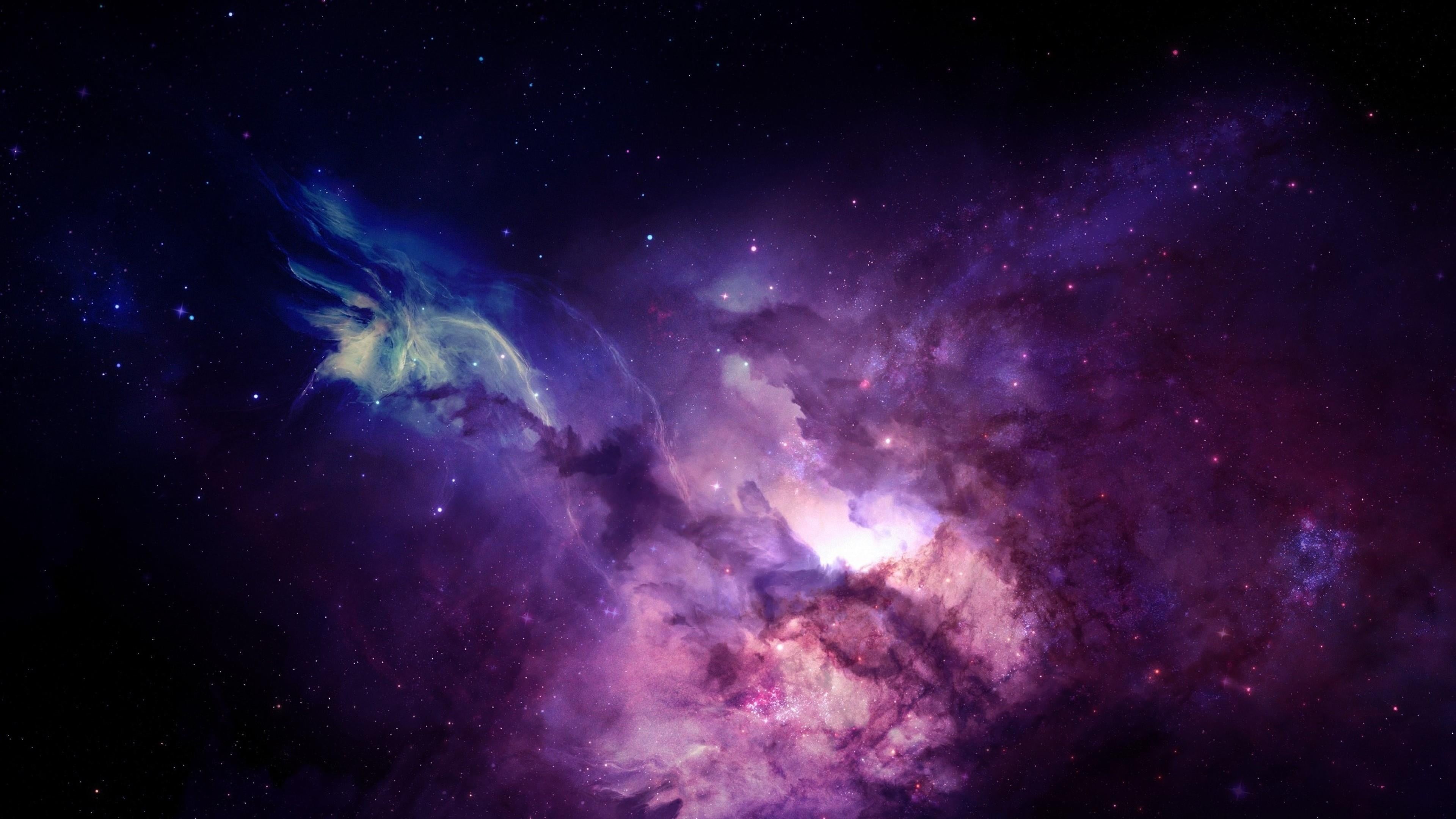 blue, beauty in nature, milky way, night, space exploration, purple, luminosity, no people, cloud - sky, outdoors, exploration, star - space, cosmos, galaxy, HD Wallpaper