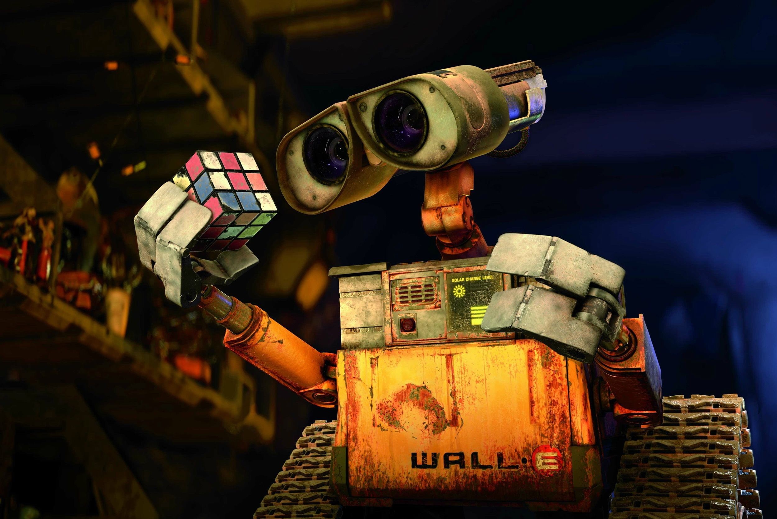 close-up, working, one person, WALL-E, night, indoors, standing, helmet, toy, business, holding, transportation, occupation, focus on foreground, industry, HD Wallpaper