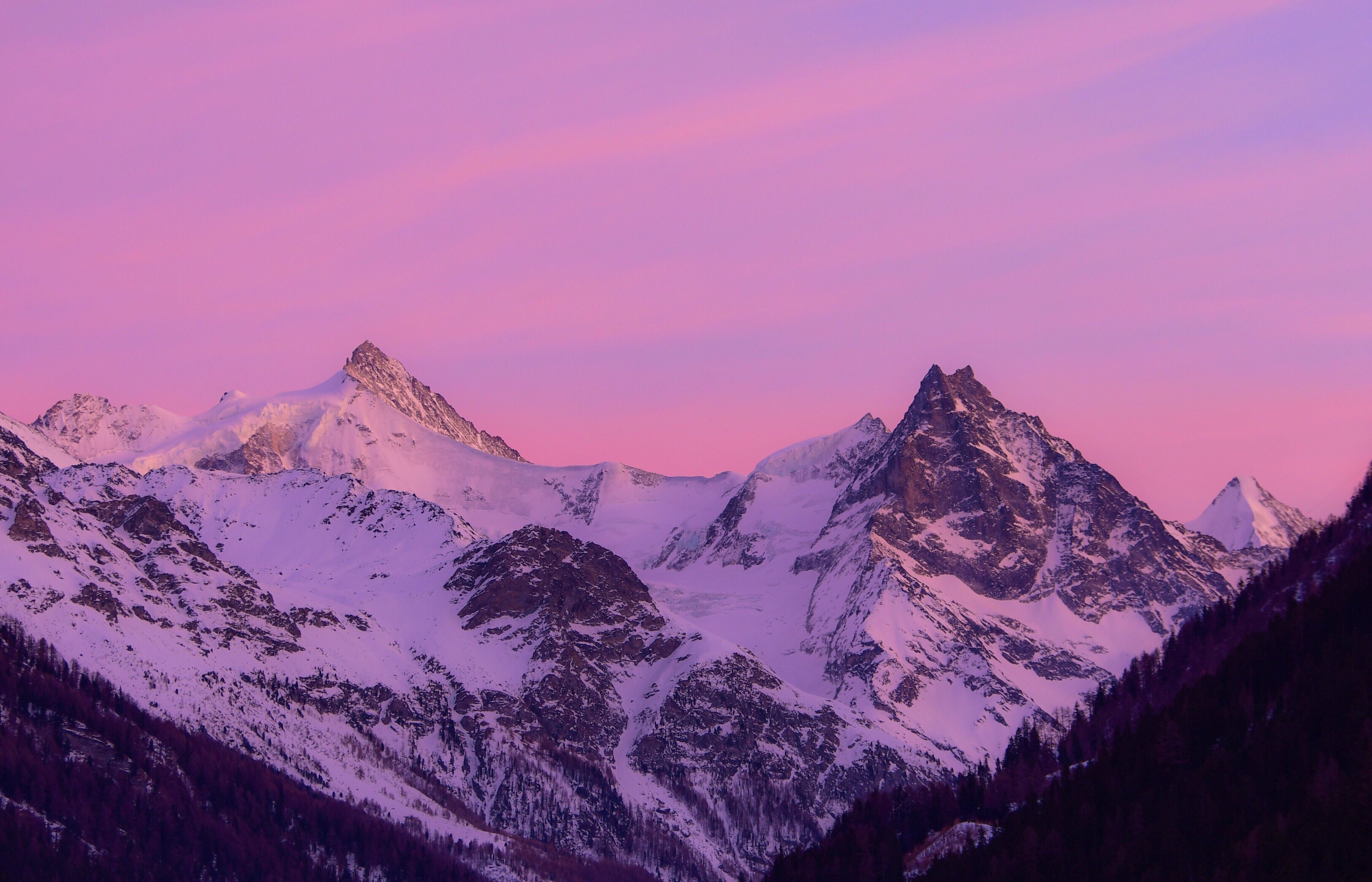 mountain, zinal, 4K, landscape, idyllic, sky, beauty in nature, tranquility, mountain range, valais, tranquil scene, nature, scenic, no people, sunset, HD Wallpaper