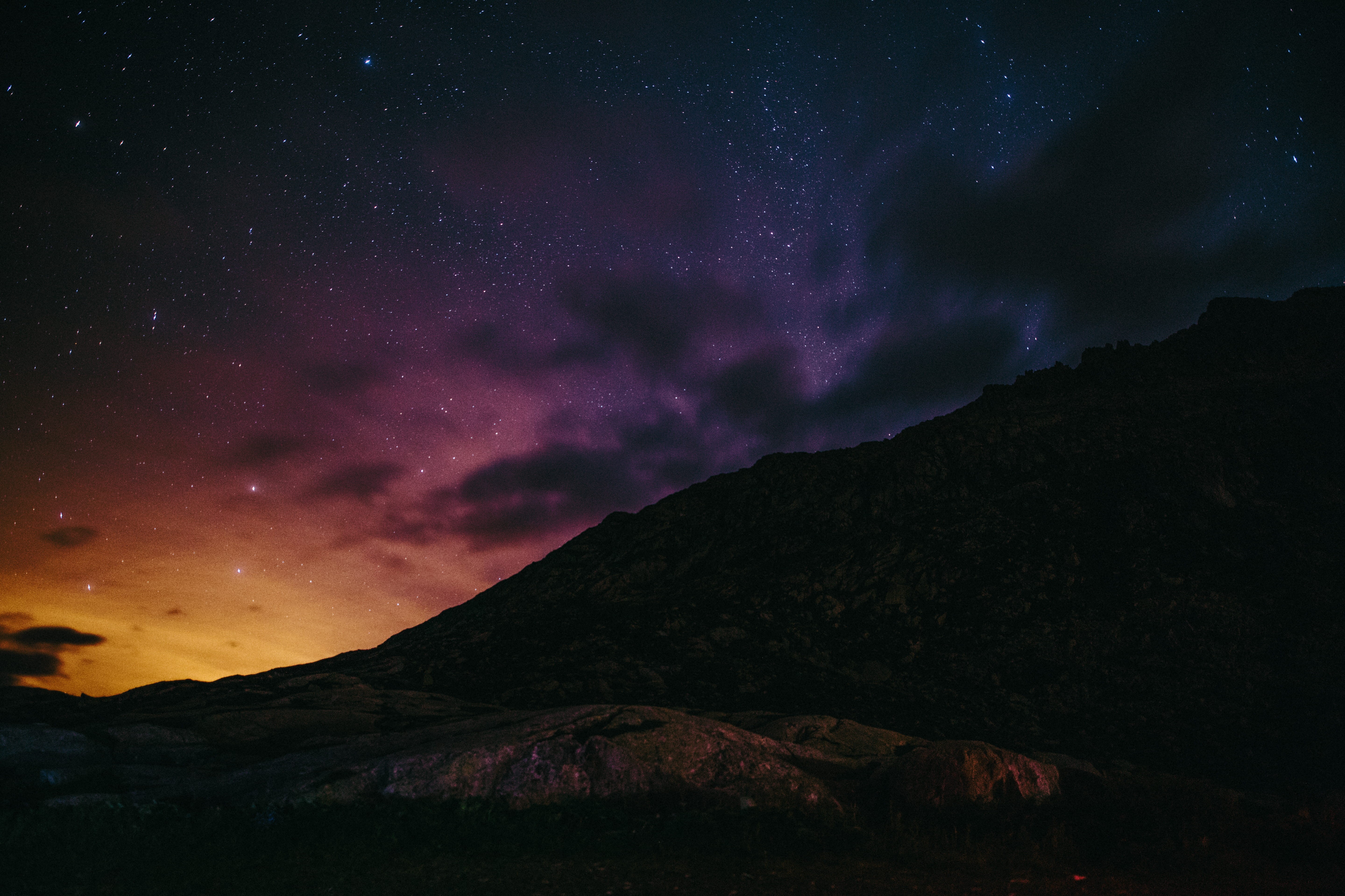 power in nature, cloudscape, cloud - Sky, mountain, space and astronomy, nighttime, astrophotography, space, sky, golden hour, outdoors, beauty In Nature, HD Wallpaper