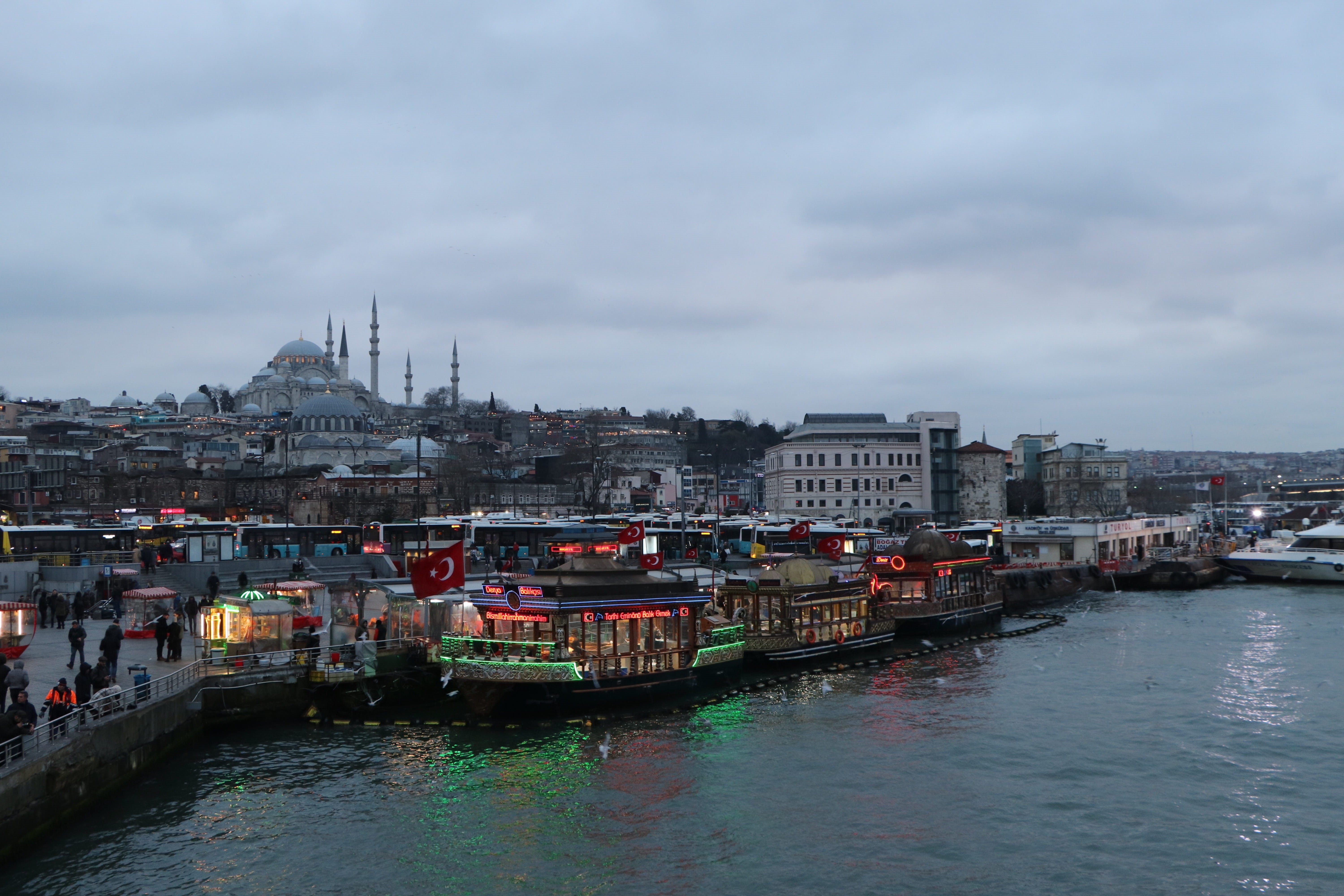 eminönü, travel, 5K, waterfront, islam, fatih, dome, fisherman, water, mode of transportation, nautical vessel, built structure, residential district, HD Wallpaper