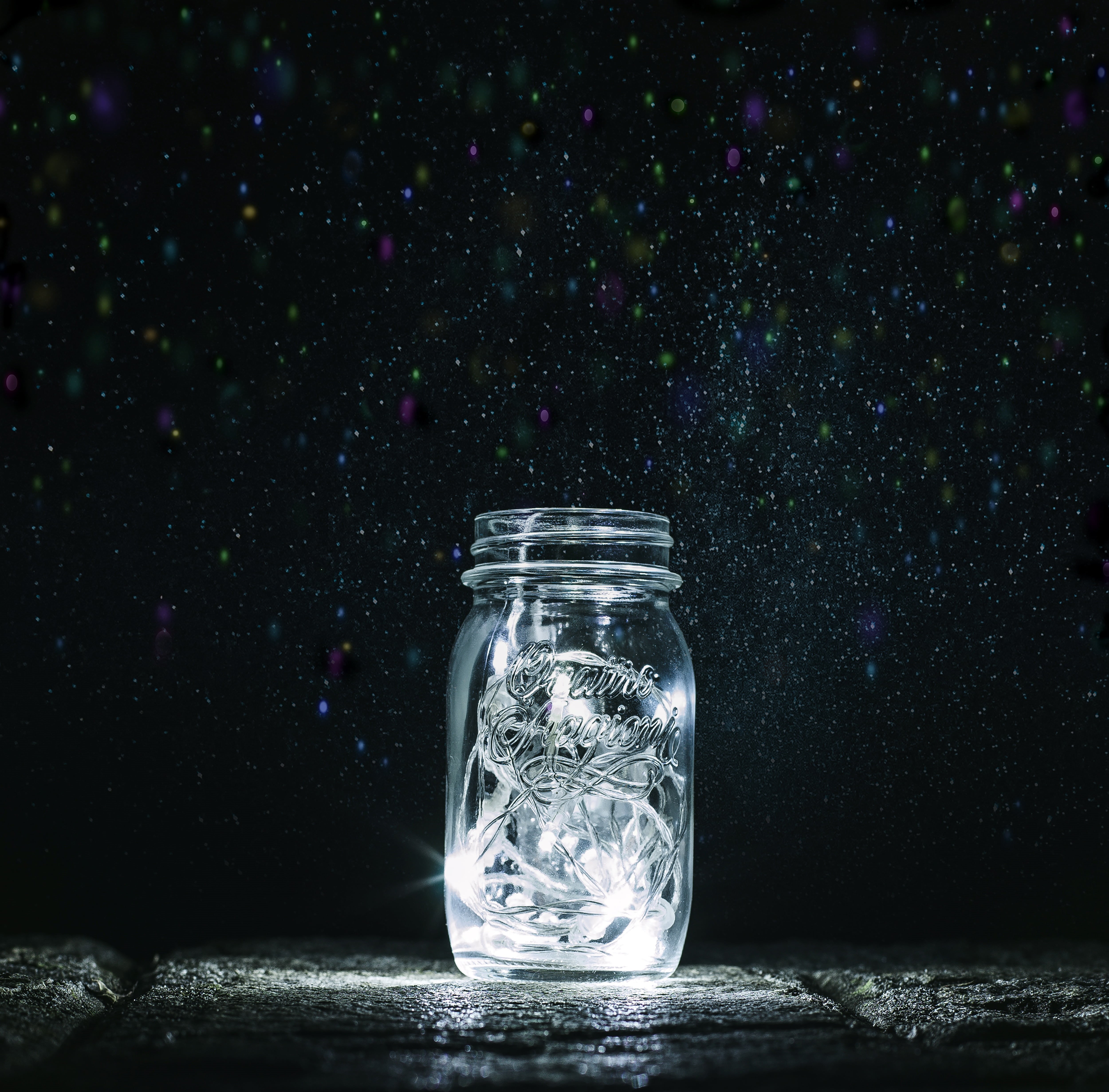 food, ice, garlands, backgrounds, wood - Material, drinking Glass, night, still life, glass - Material, water, liquid, bank, no People, container, mason jar, HD Wallpaper