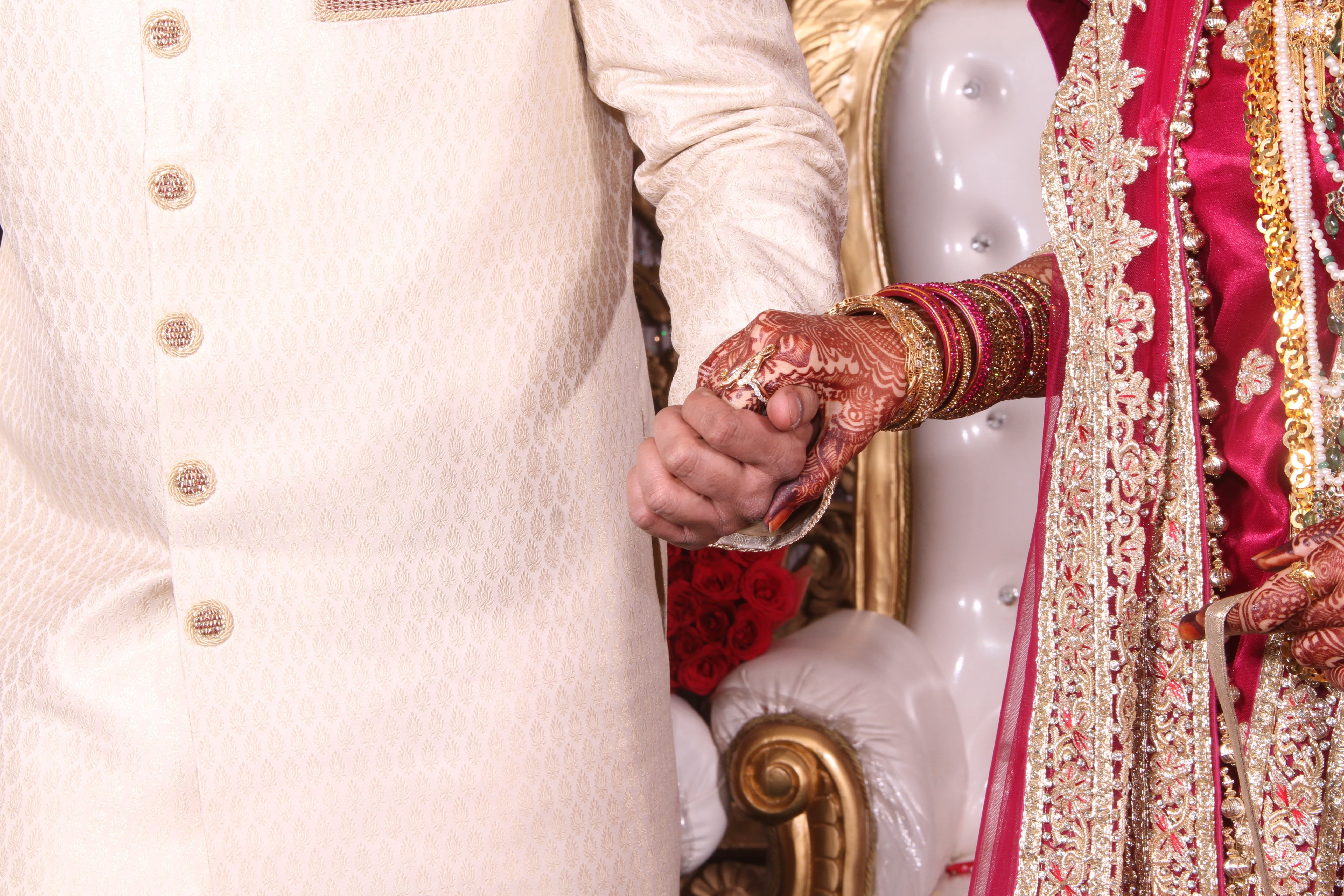 love, bridegroom, 5K, couple - relationship, emotion, fashion, colourful, henna, tradition, holding, wedding dress, two people, heterosexual couple, event, HD Wallpaper