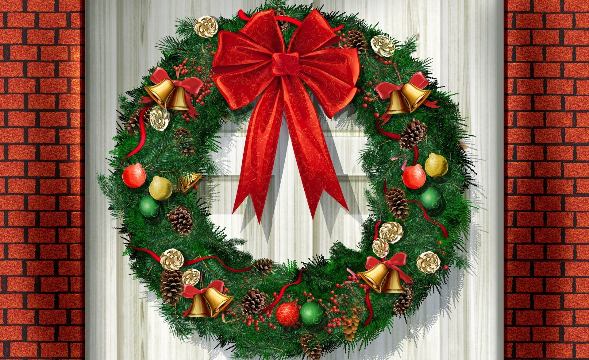 winter, holiday, assorted, fir tree, Merry, food and drink, outdoors, Christmas, christmas tree, holiday - event, vector, color, decoration, 1080P, celebration, HD Wallpaper