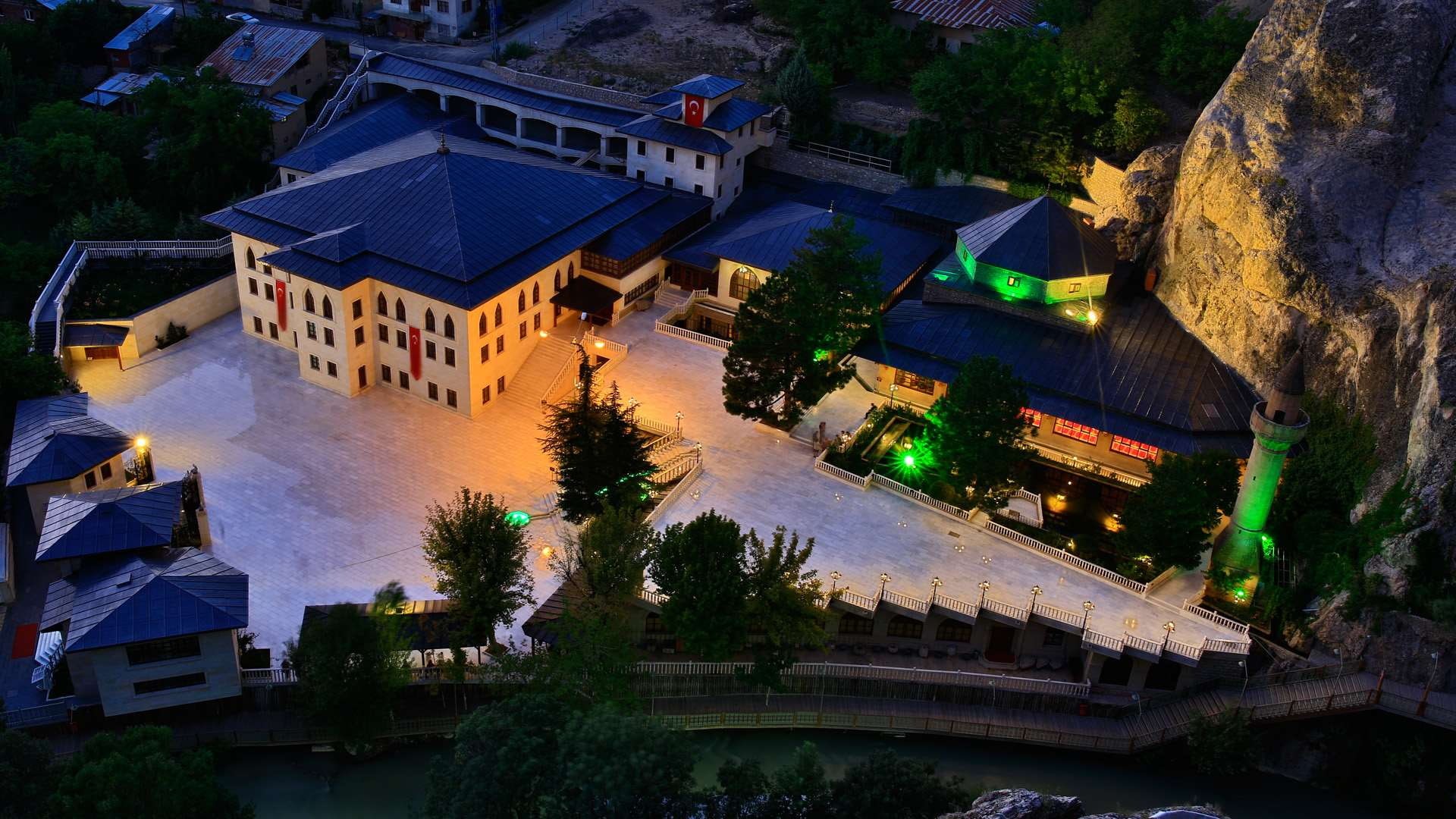 city, transportation, malatya, illuminated, darende, built structure, water, 1080P, somuncu baba, cami, nightshot, building exterior, building, no people, HD Wallpaper