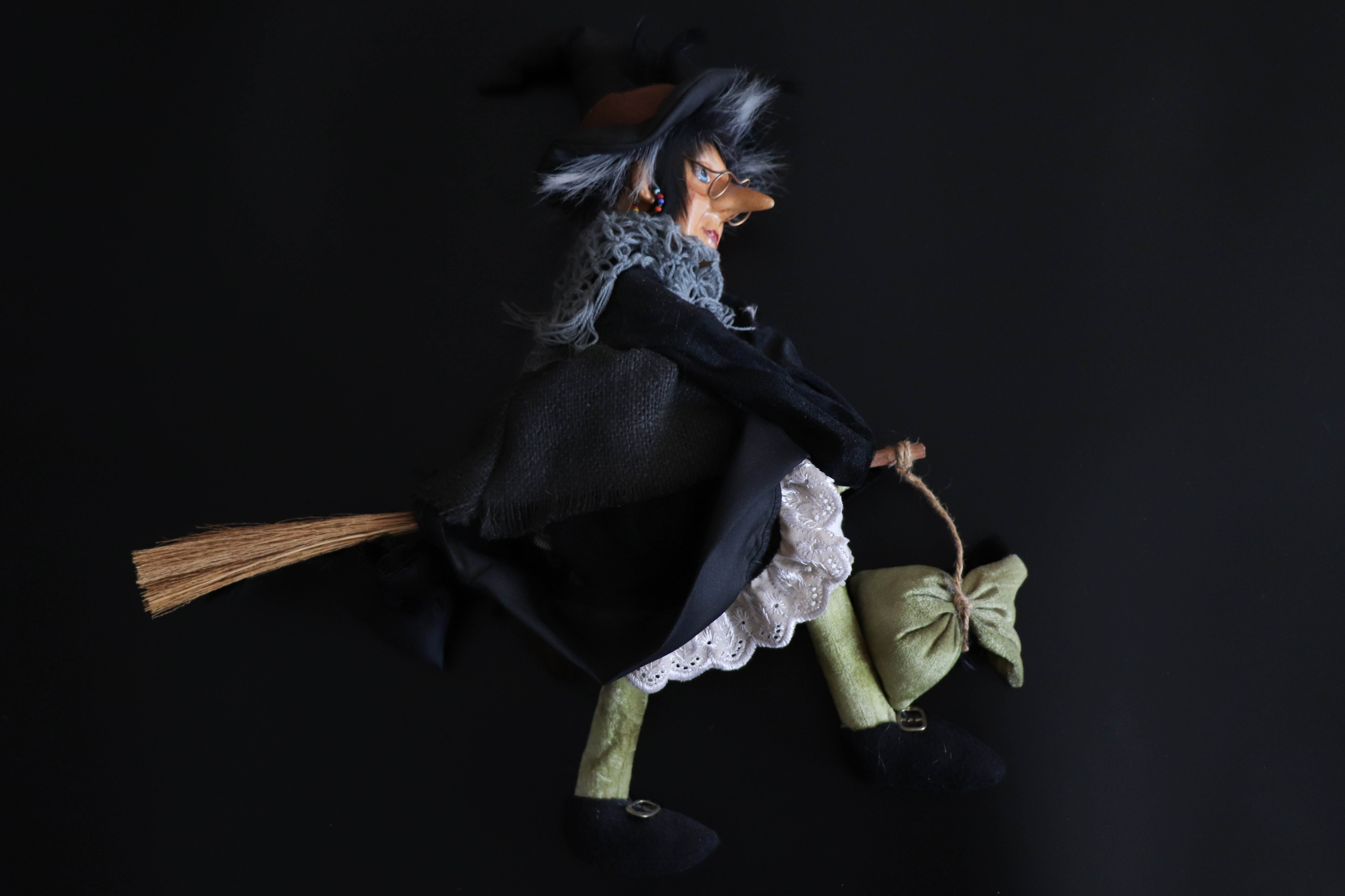 studio shot, witch, clothing, fun, full length, looking at camera, three quarter length, childhood, scary, portrait, young adult, costume, holding, baby doll, HD Wallpaper