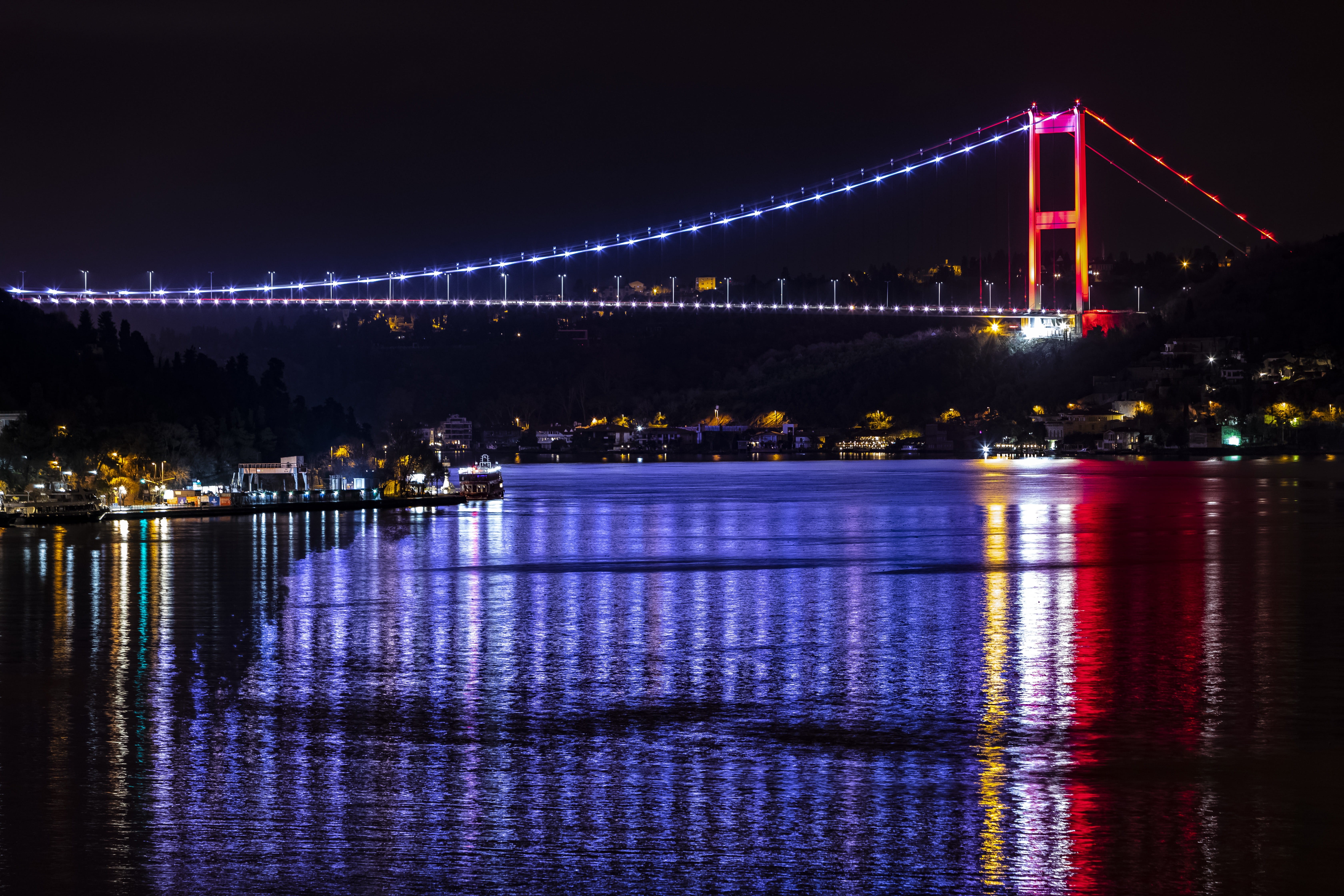 connection, istanbul, turkey, night, nature, marmara, vanikoy, bosphorus, building exterior, long exposure, hulki okan tabak, illuminated, architecture, HD Wallpaper