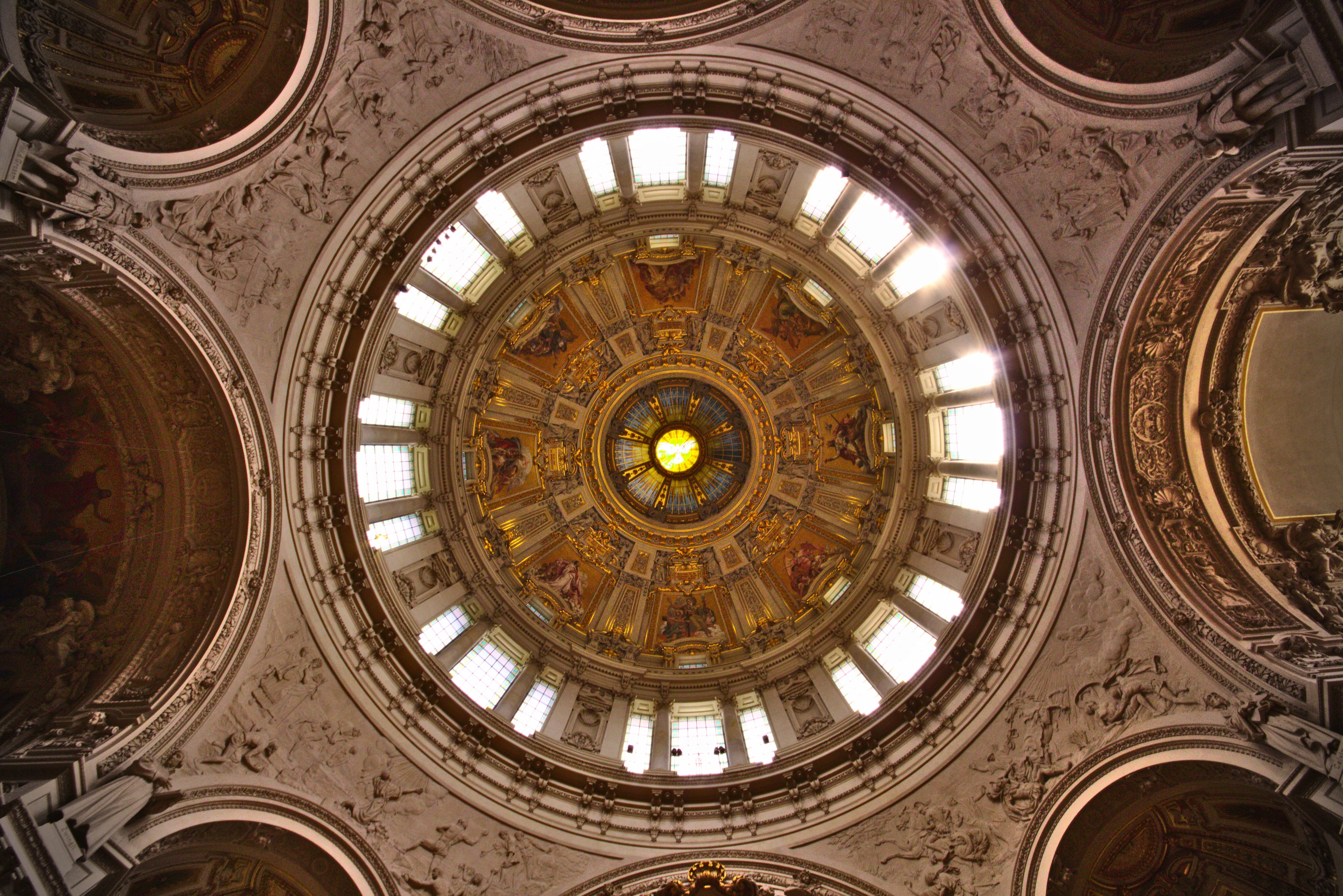cathedral, berlin cathedral church, place of worship, belief, canon 700d, built structure, ceiling, fresco, canon photography, berliner dom, berlin, ornate, HD Wallpaper