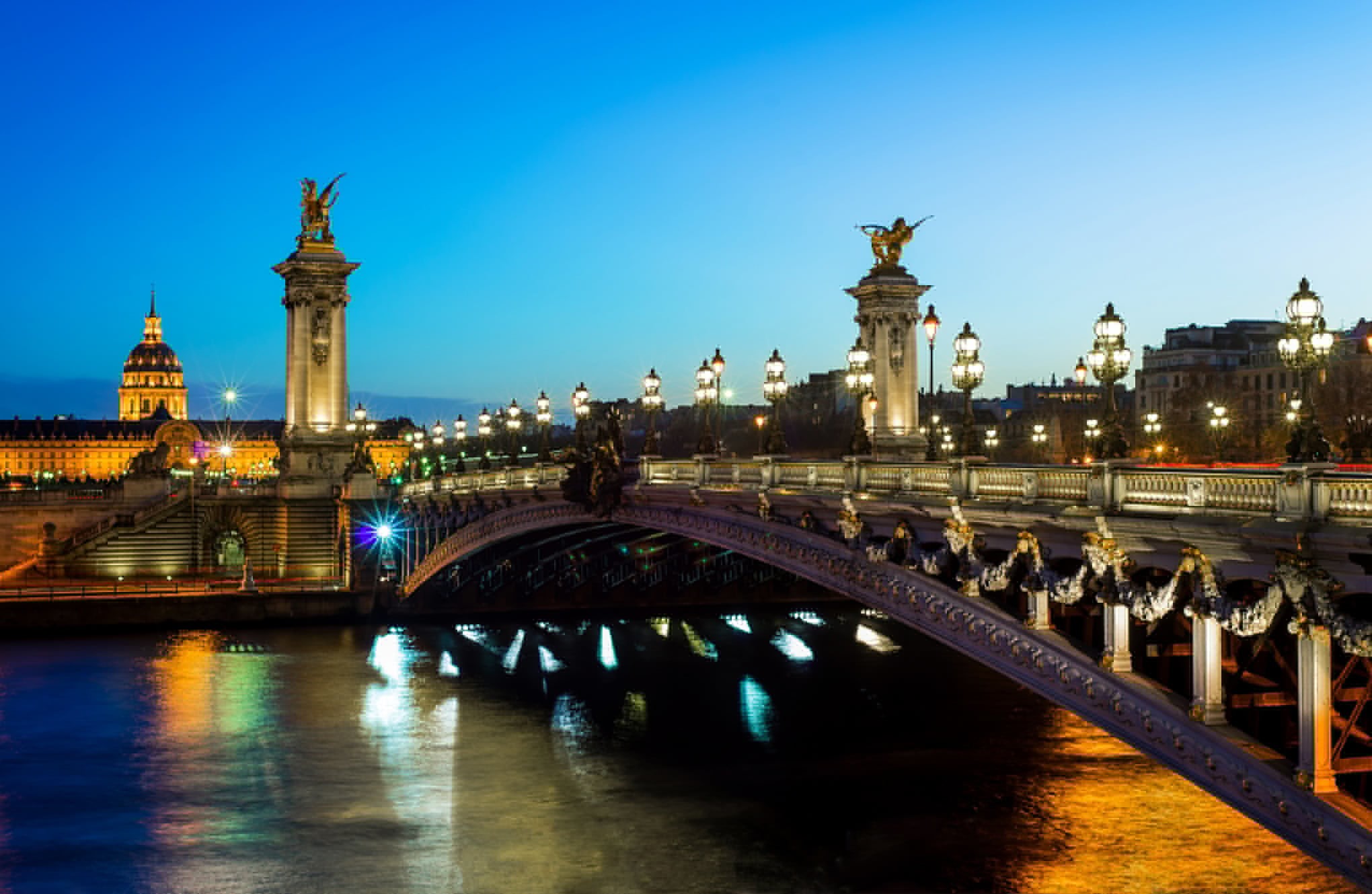 travel, architecture, Paris, sky, germany, connection, river, tourism, France, bridge - man made structure, no people, building, the evening, nature, city, HD Wallpaper