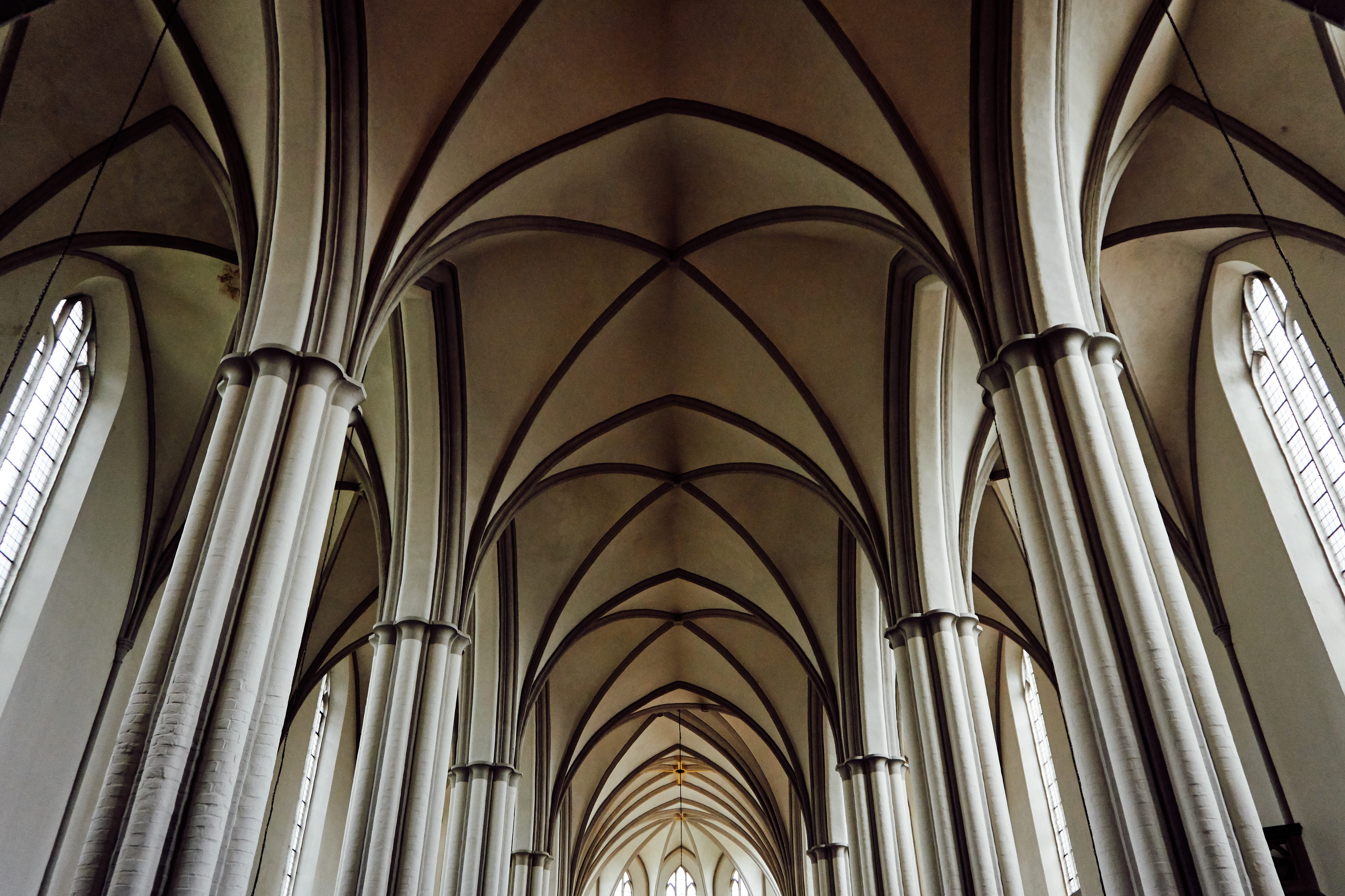 history, day, symmetrical, architectural feature, indoors, germany, belief, black, built structure, columns, selective, angle, low, architecture, the past, HD Wallpaper