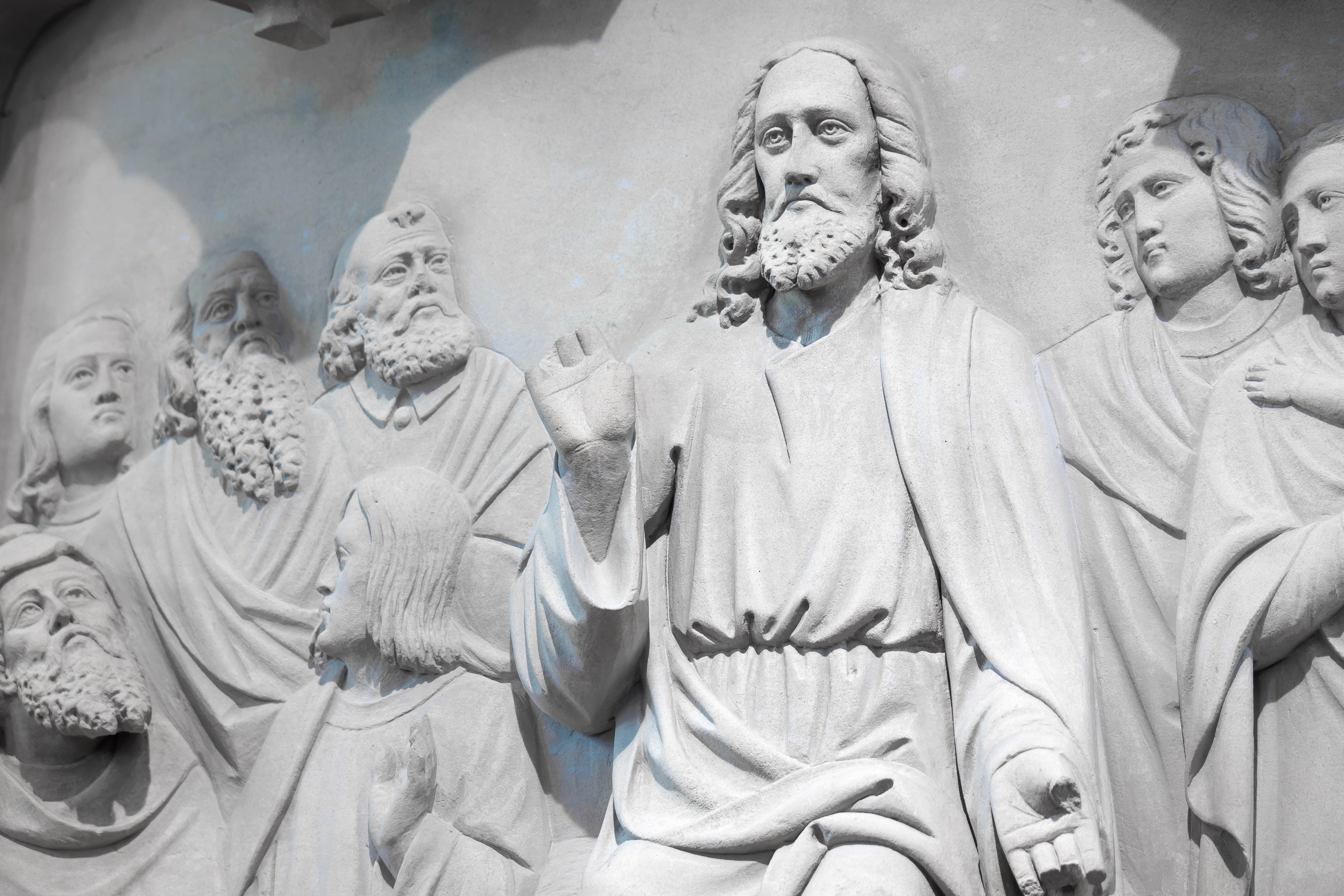 adults only, the past, religion, statue, day, male likeness, human representation, Sermon On The Mount, christianity, creativity, listeners, craft, history, HD Wallpaper