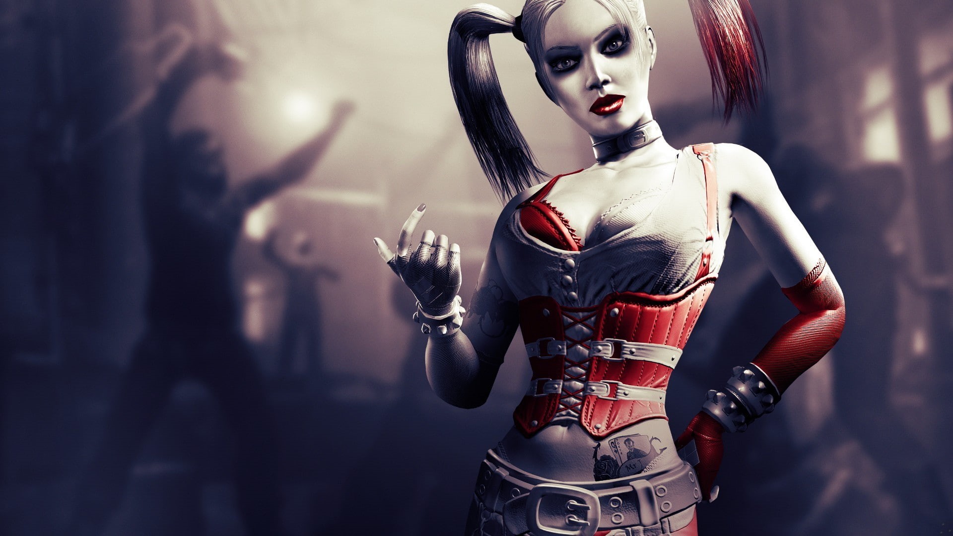 DC Comics, 1080P, digital art, Batman, video games, Batman: Arkham City, Rocksteady Studios, Joker, Harley Quinn, HD Wallpaper