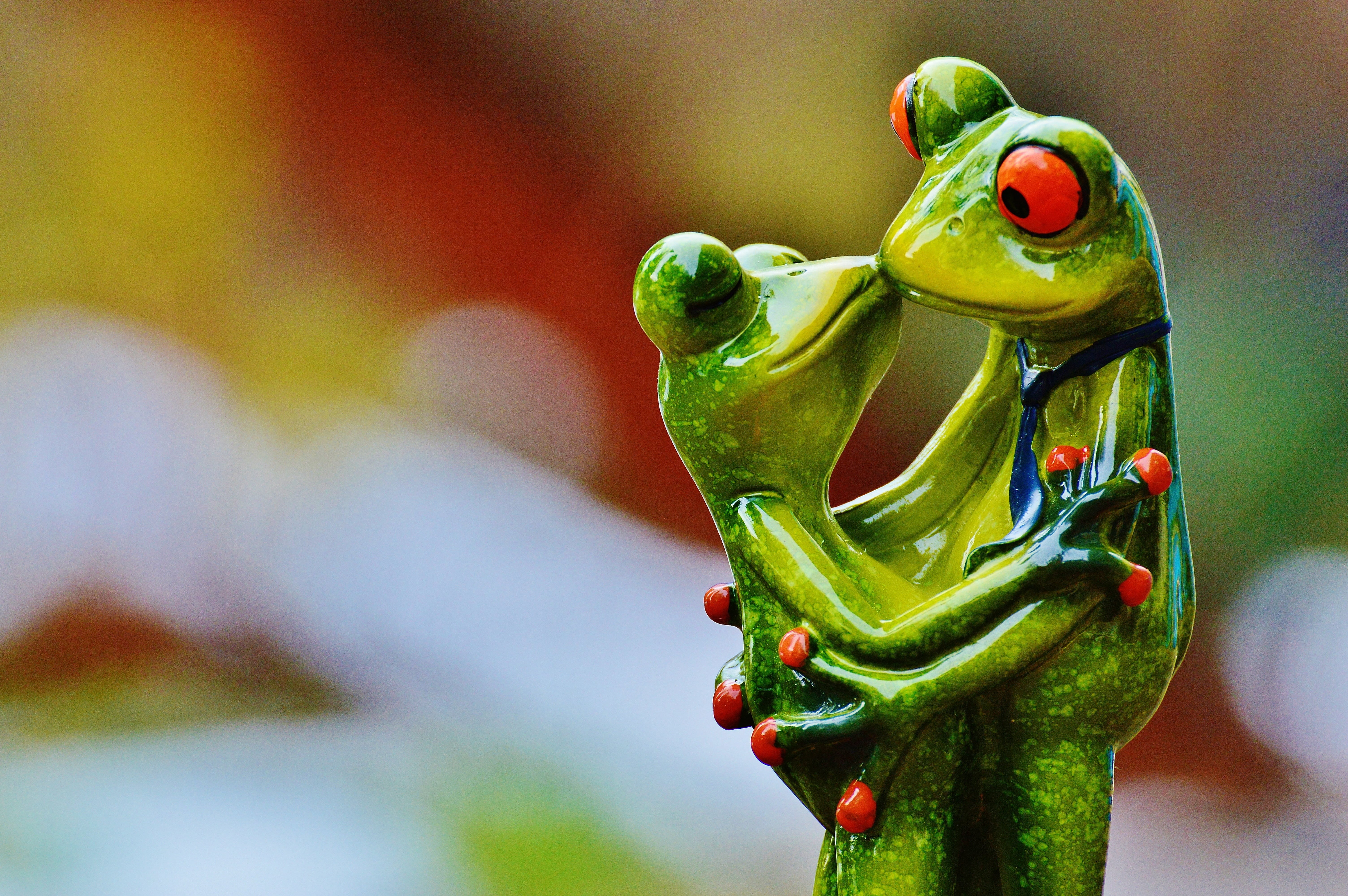 valentines day, indoors, frogs, kiss, focus on foreground, joy, cute, art and craft, no people, bell pepper, representation, funny, embassy, figure, together, HD Wallpaper