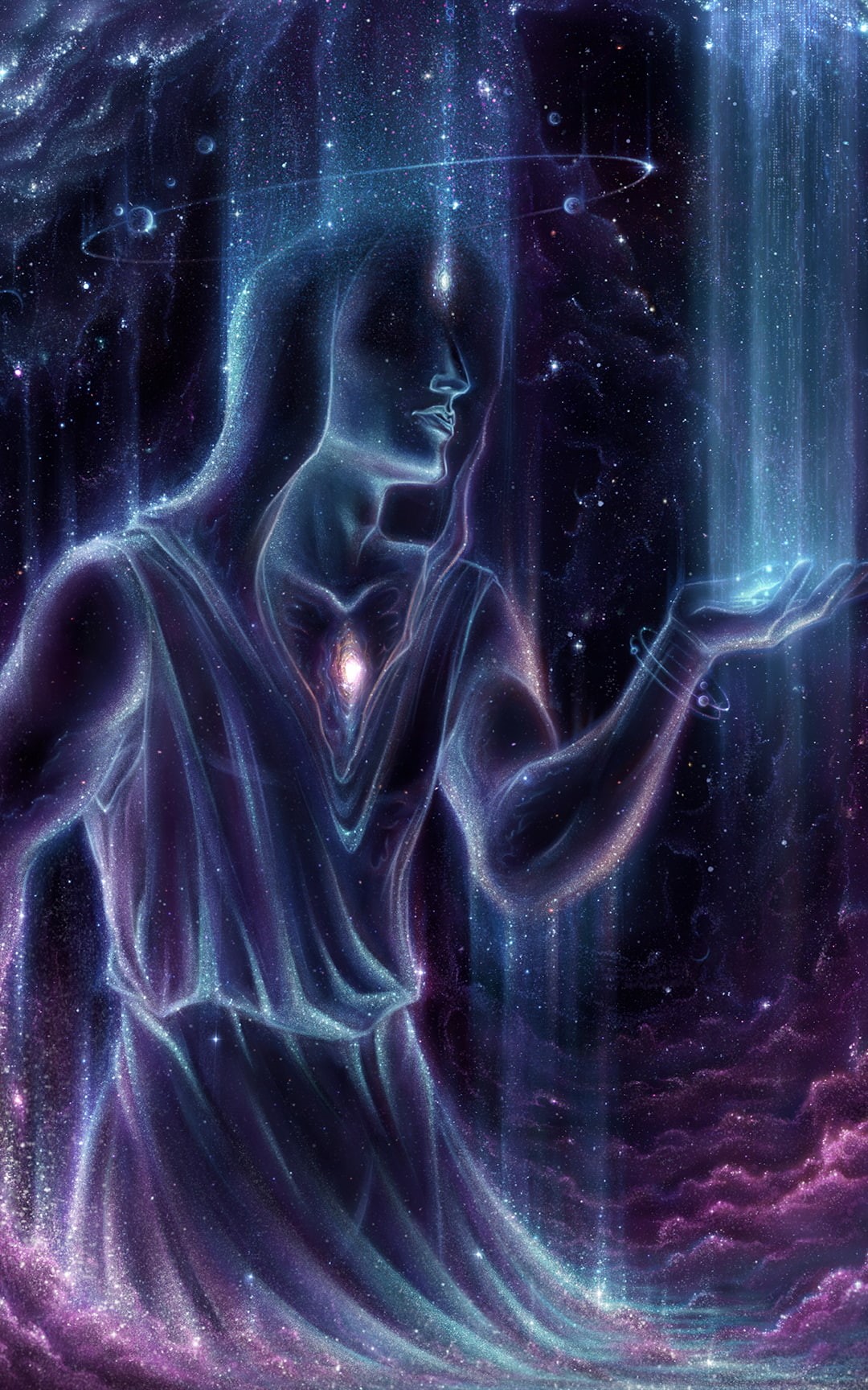 Enlightenment, 720P, digital painting, fantasy art, music, Sickick Music, spiritual, space art, Phone HD Wallpaper