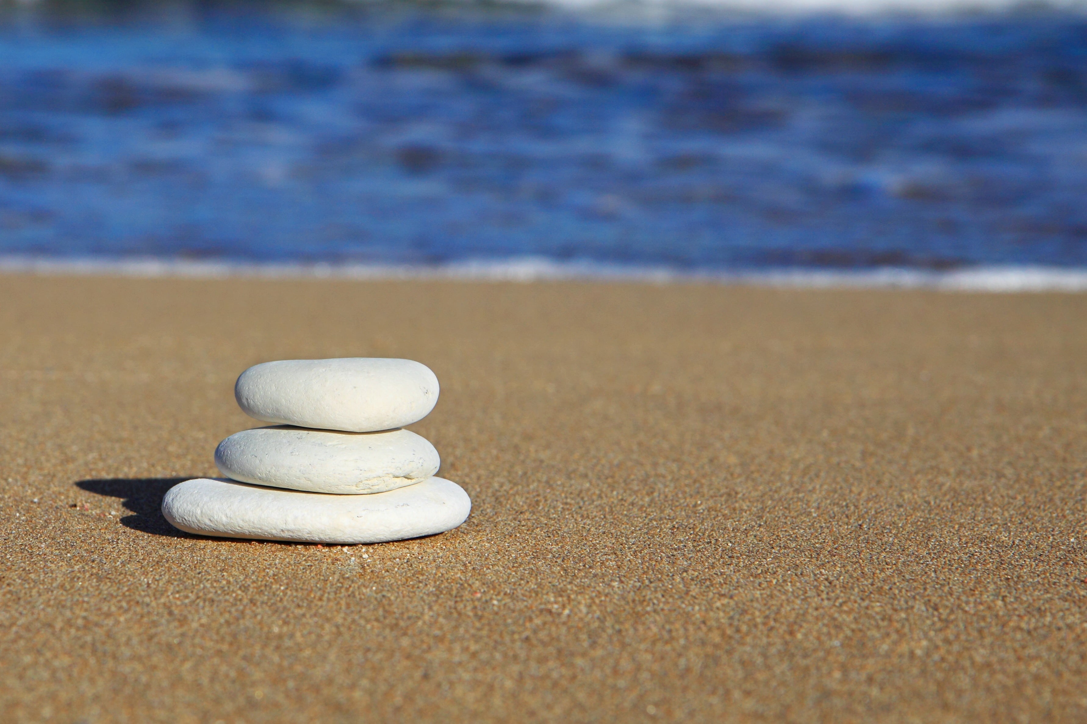 blue, stone, stones, stack Rock, pebble, focus on foreground, summer, water, close, nature, concepts, wave, harmony, photo, sand, beach, peace, stability, HD Wallpaper