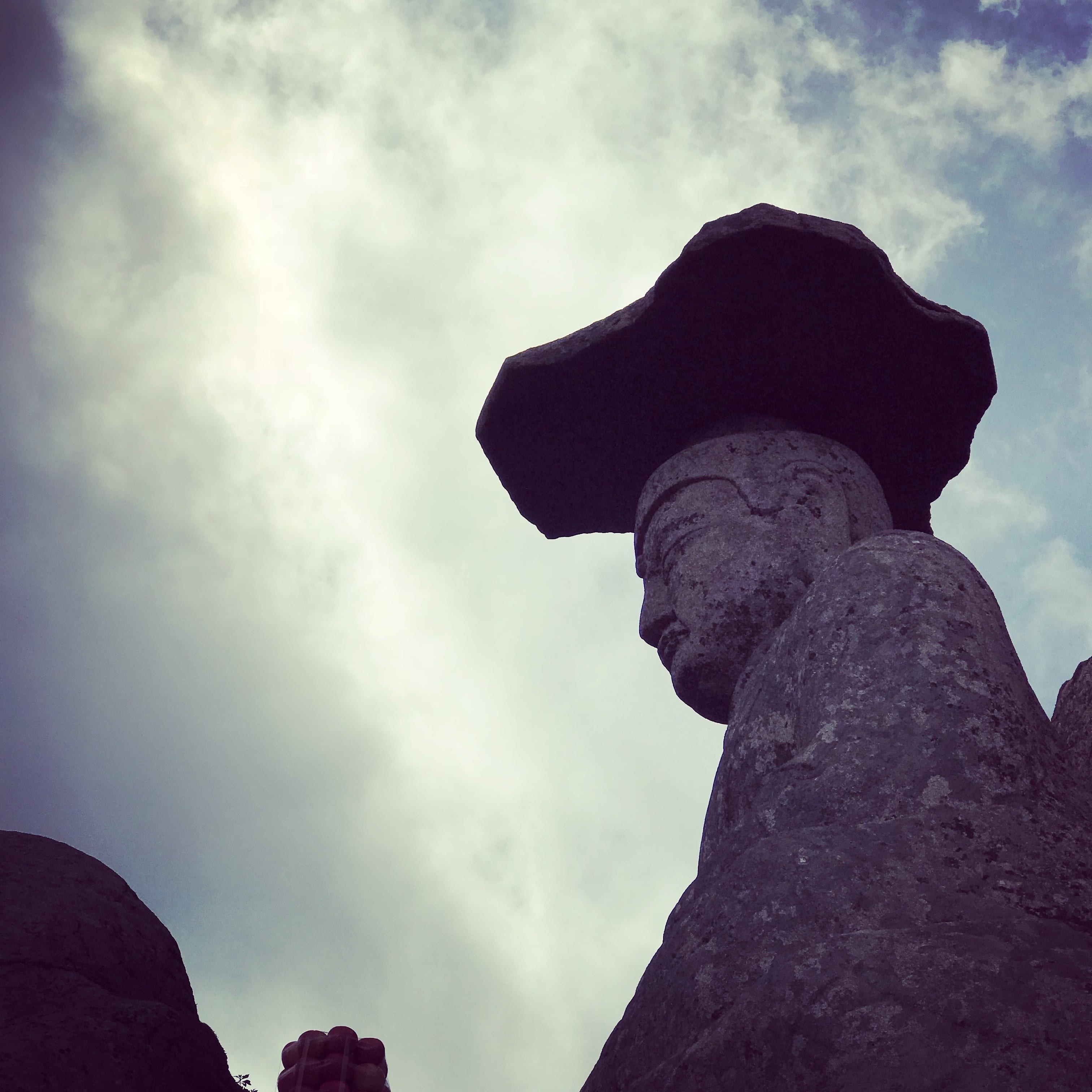 sky, human representation, spirituality, cloud - sky, buddha, outdoors, religion, nature, male likeness, silhouette, buda, guanyin, day, 2K, statue, solid, Phone HD Wallpaper