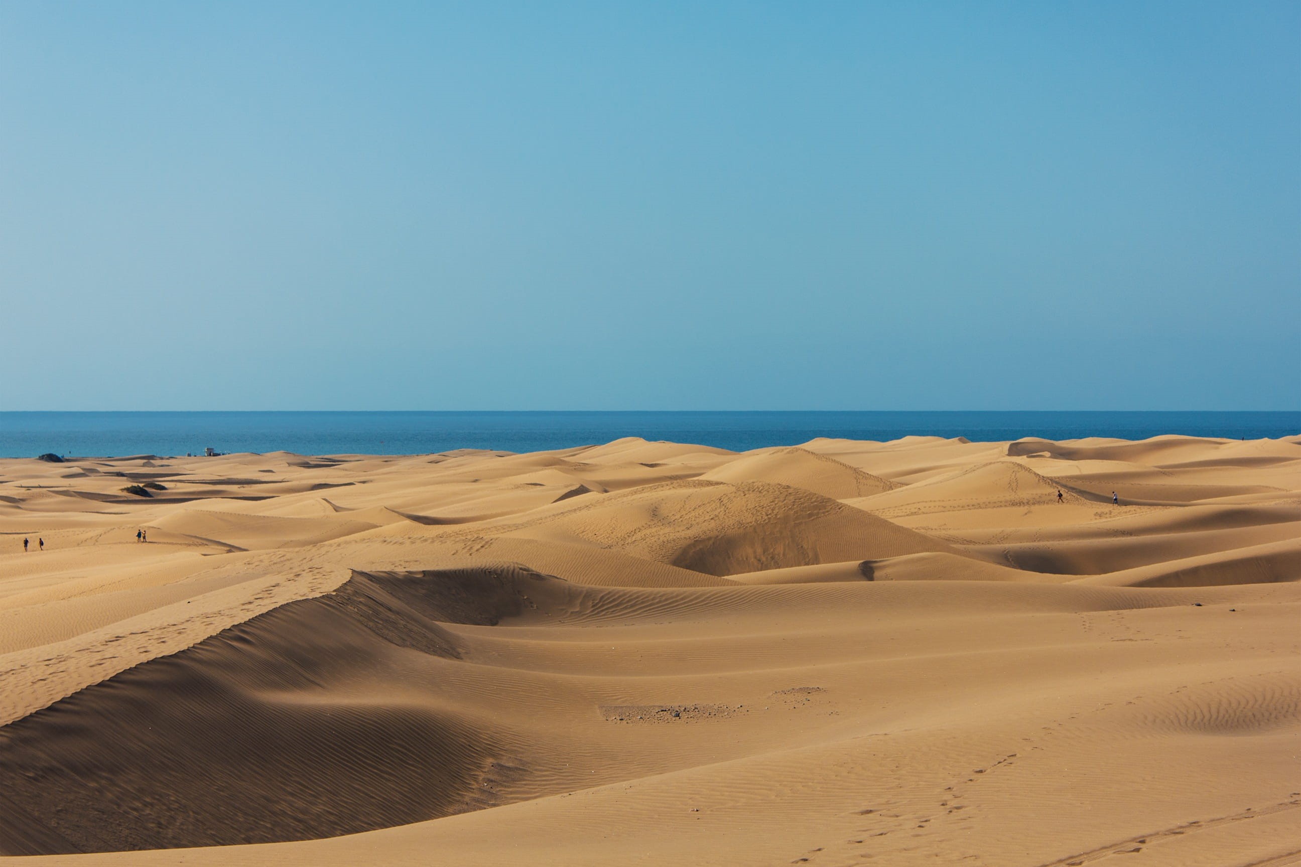 no people, Canary Islands, desert, horizon over water, beauty in nature, Gran Canaria, sky, sand dunes, land, climate, nature, outdoors, summer, non-urban scene, HD Wallpaper