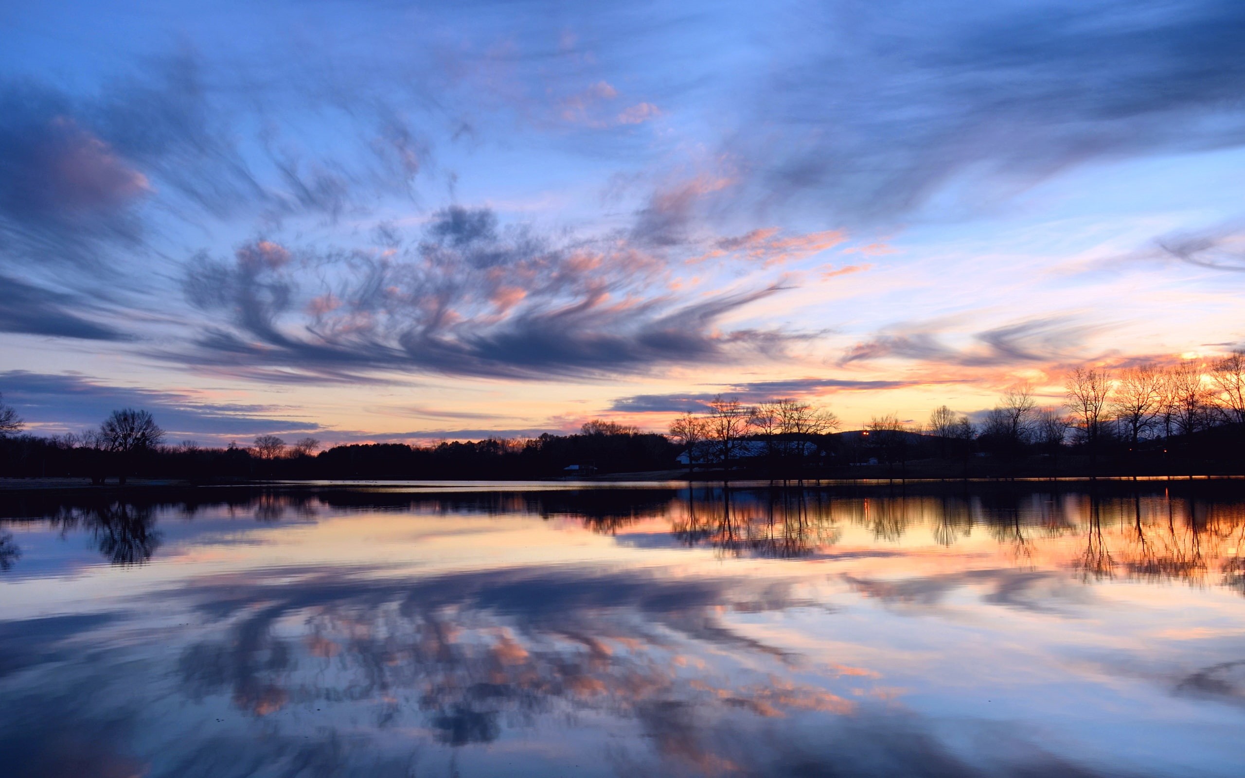 Dusk, 2K, Lake, Reflection, Tranquil, HD Wallpaper