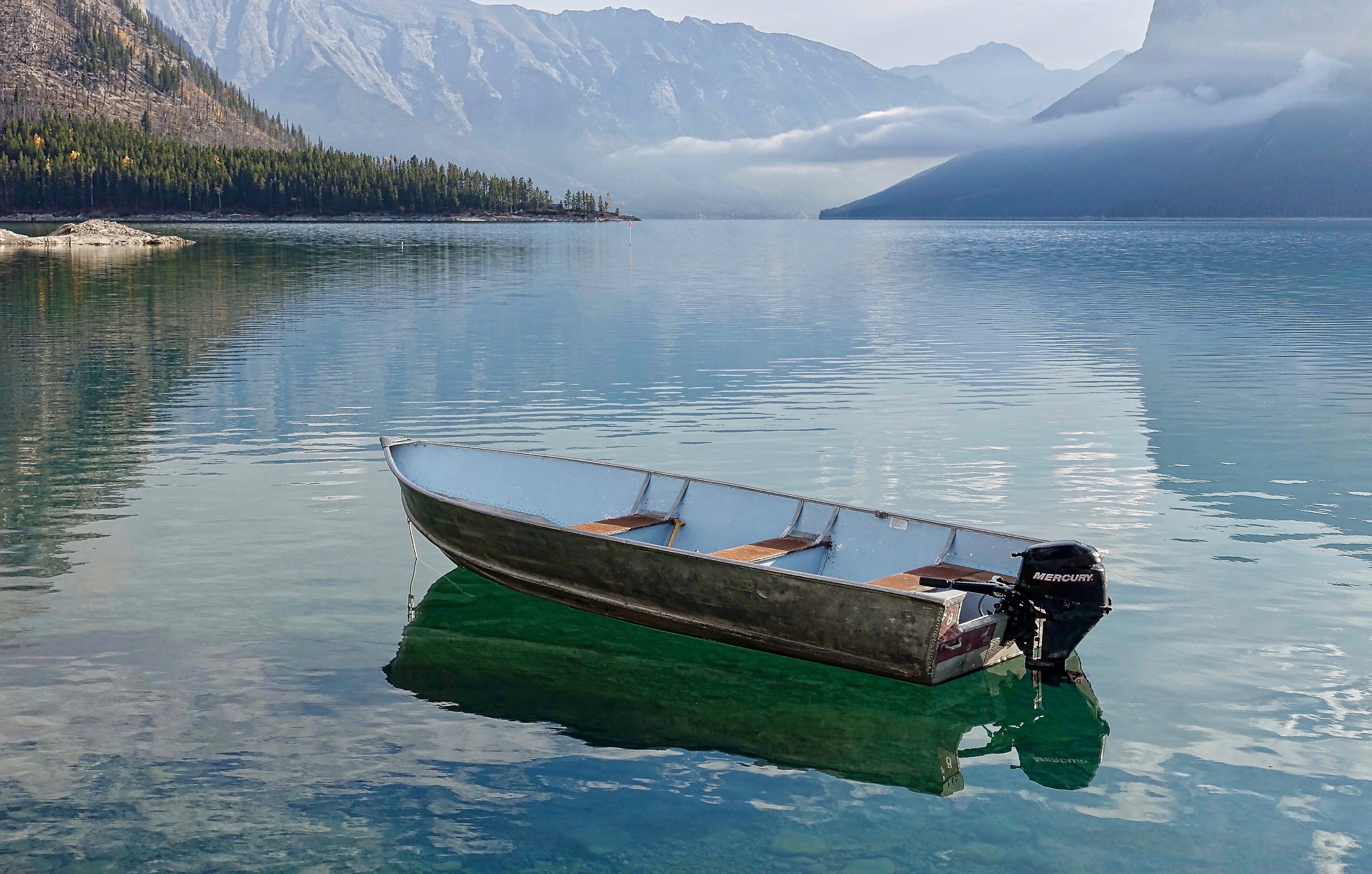 mountain Range, scenics - nature, Calm, landscape, non-urban scene, nature, outdoors, travel, tranquil Scene, no People, blue, scenics, sky, moored, 4K, HD Wallpaper