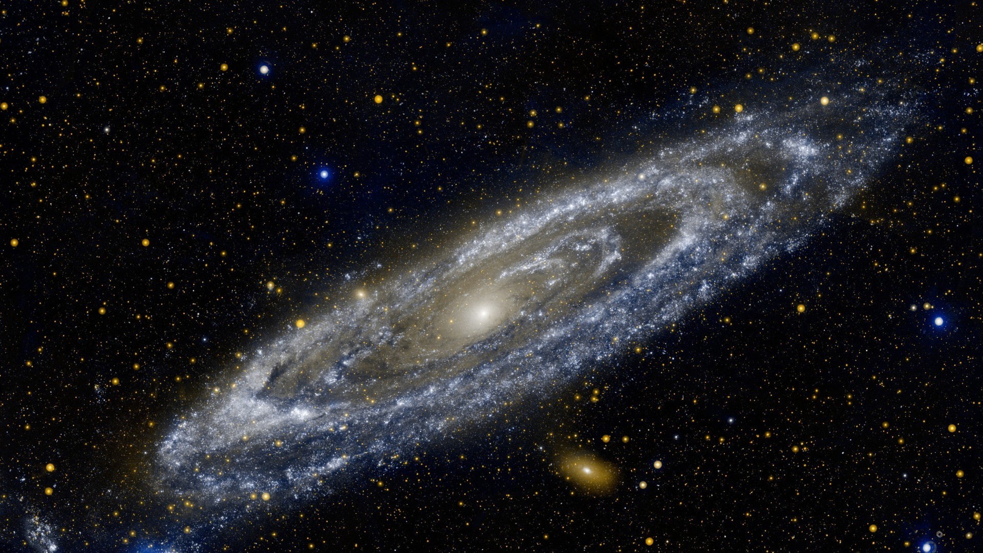 galaxy, stars, space art, Messier 31, space, 1080P, HD Wallpaper