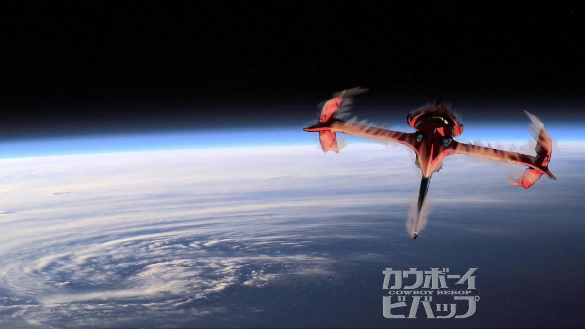 mid-air, air vehicle, one animal, water, day, flying, 1080P, nature, full length, one person, outdoors, motion, Cowboy Bebop, aerial view, cloud - sky, HD Wallpaper