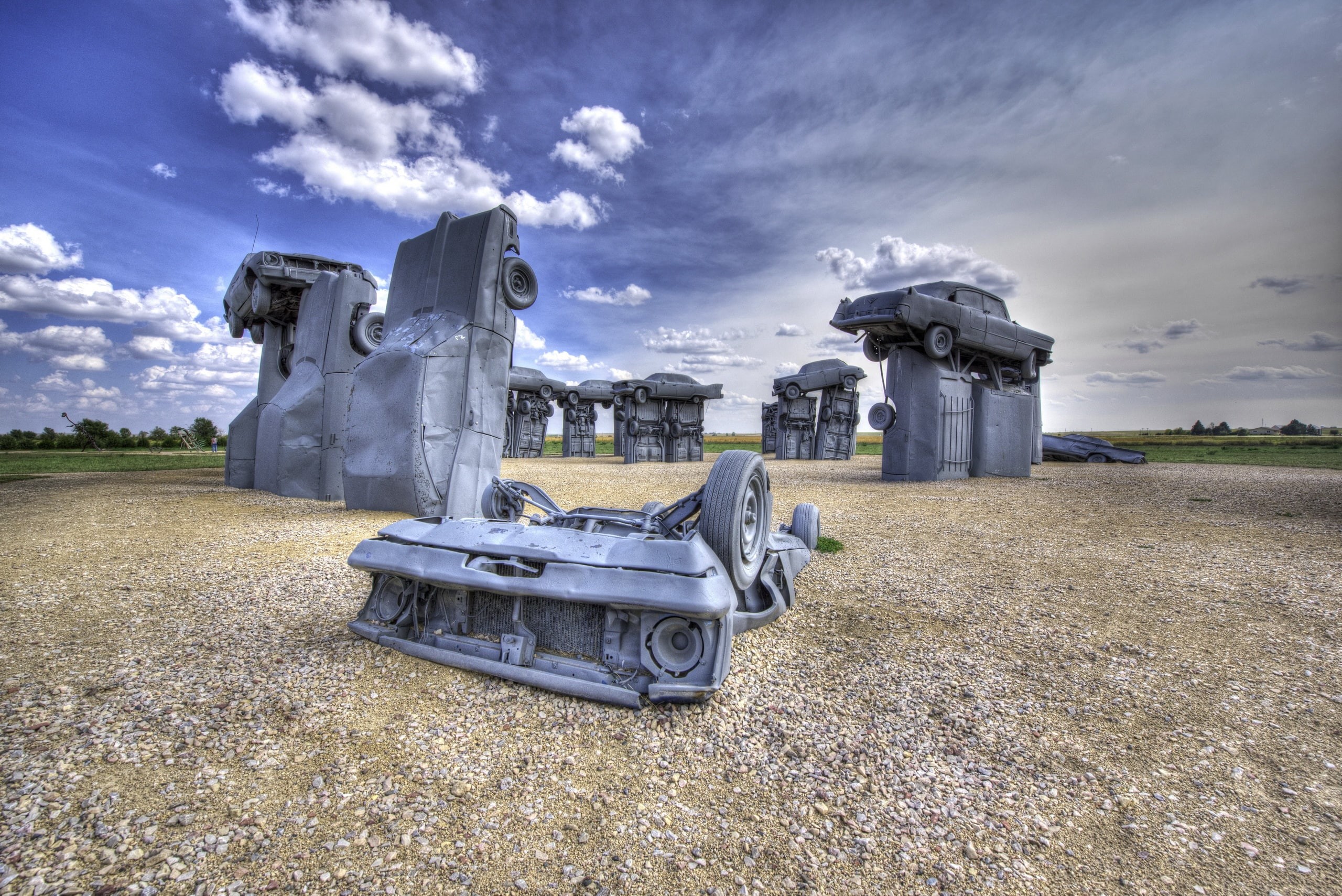 Nebraska, Carhenge near Alliance, USA, 2K, HD Wallpaper