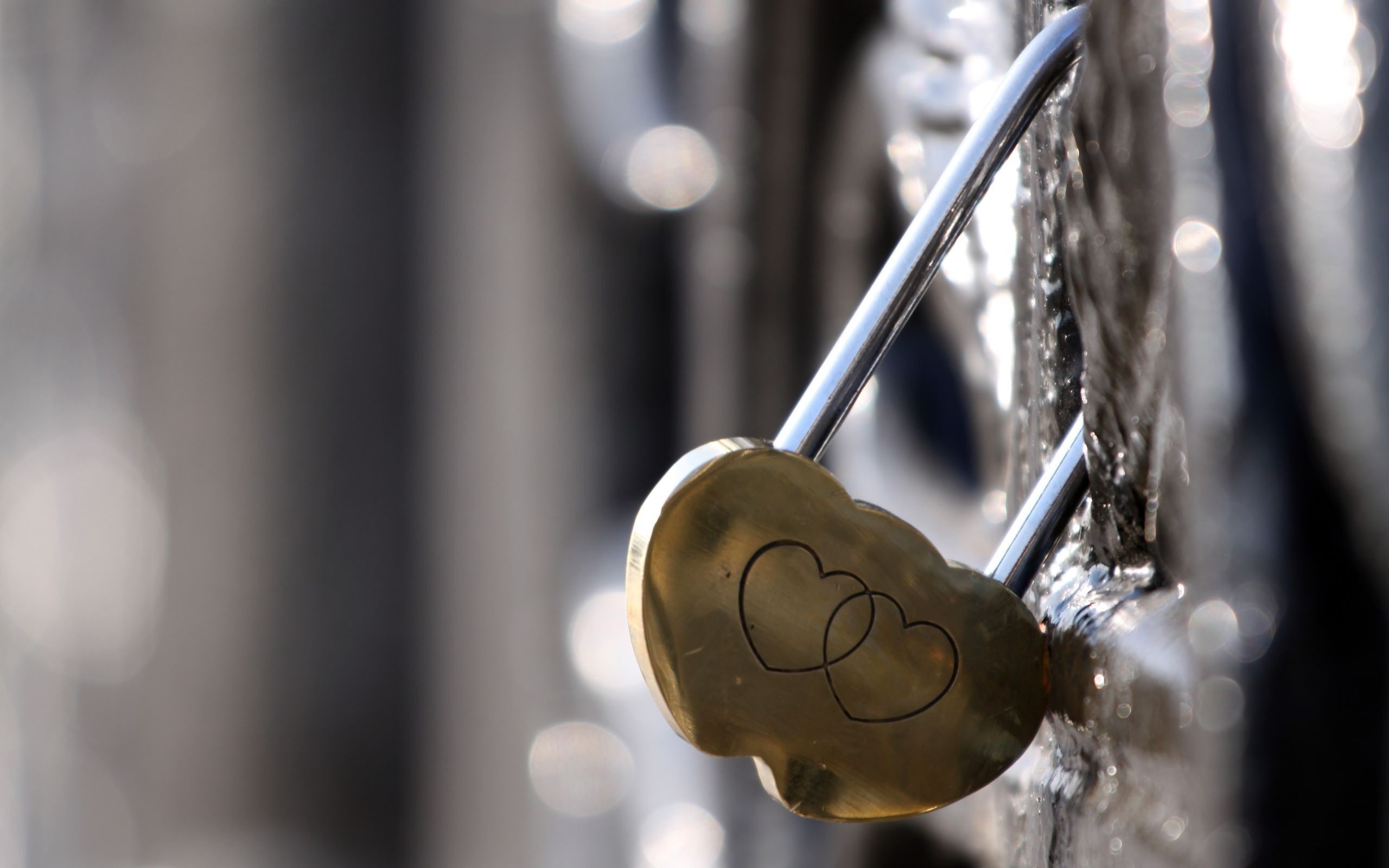 metal, padlock, 2K, heart, HD Wallpaper