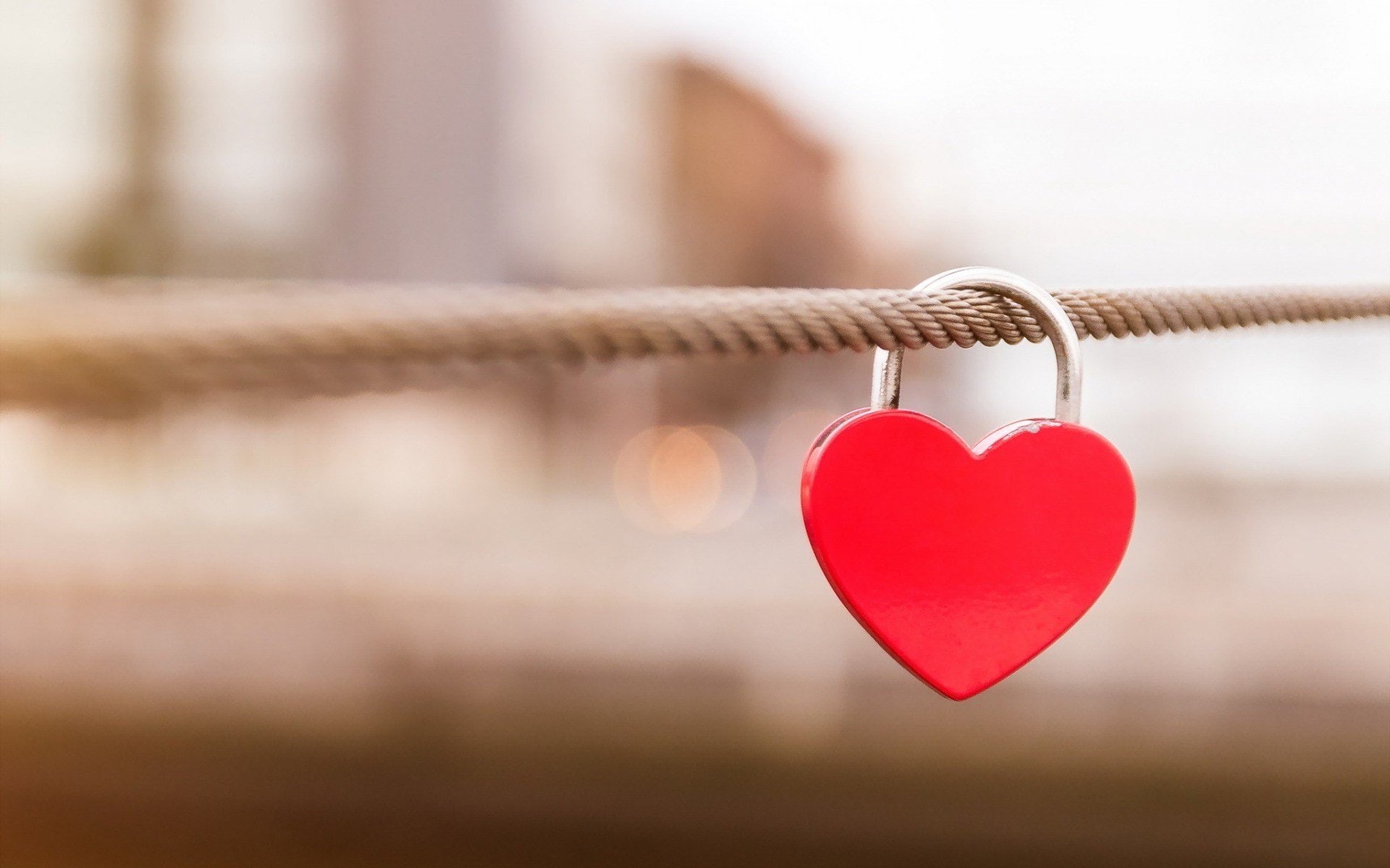 closeup, 1080P, Macrophotography, background, photography, padlock, Blur, heart, Rope, love, macro, red, Blurred, Minimalist, lock, HD Wallpaper