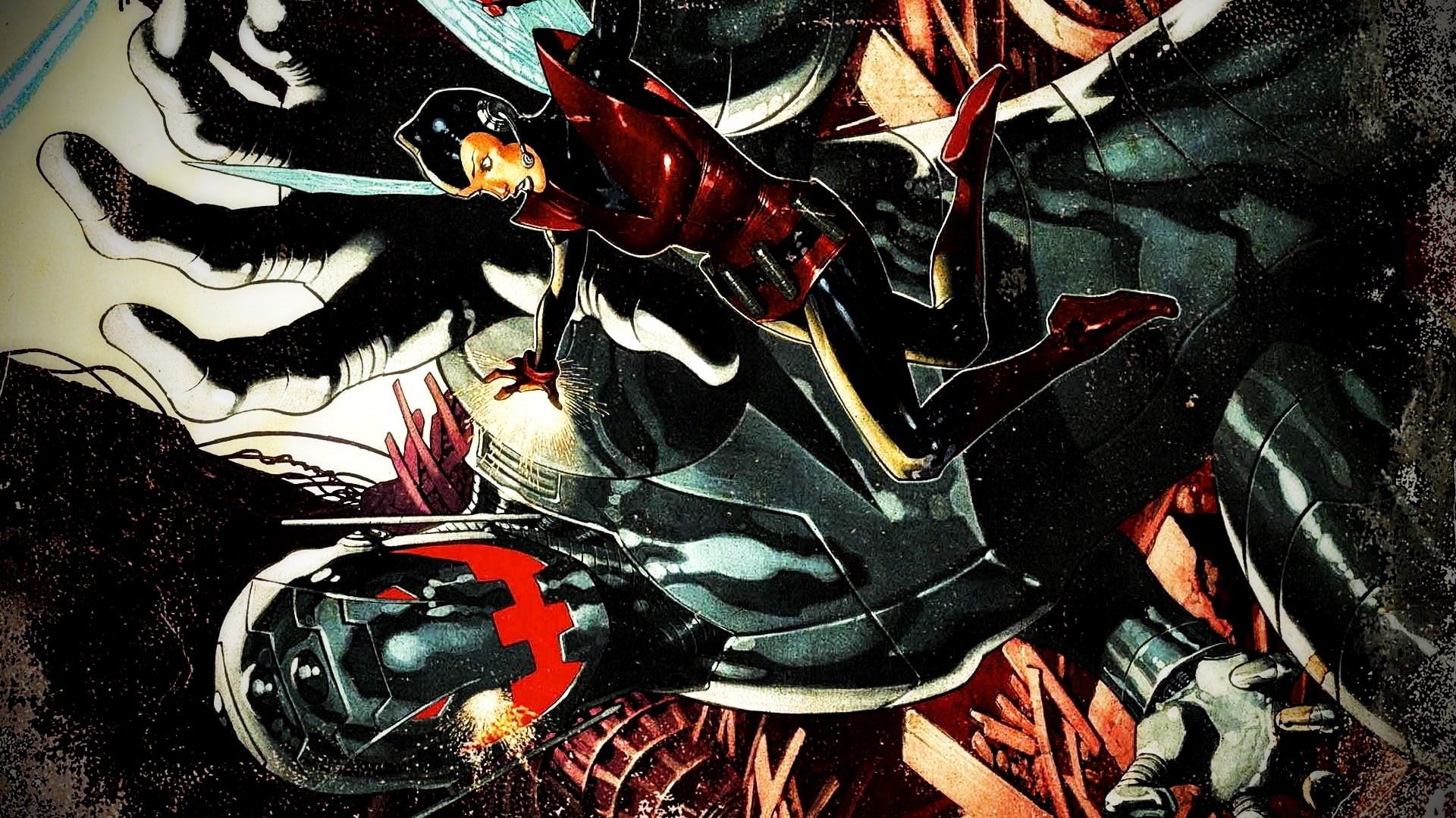 hd, marvel, the, avengers, illustration, ultron, characters, cartoon/comic, wasp, animated, 1080P, HD Wallpaper