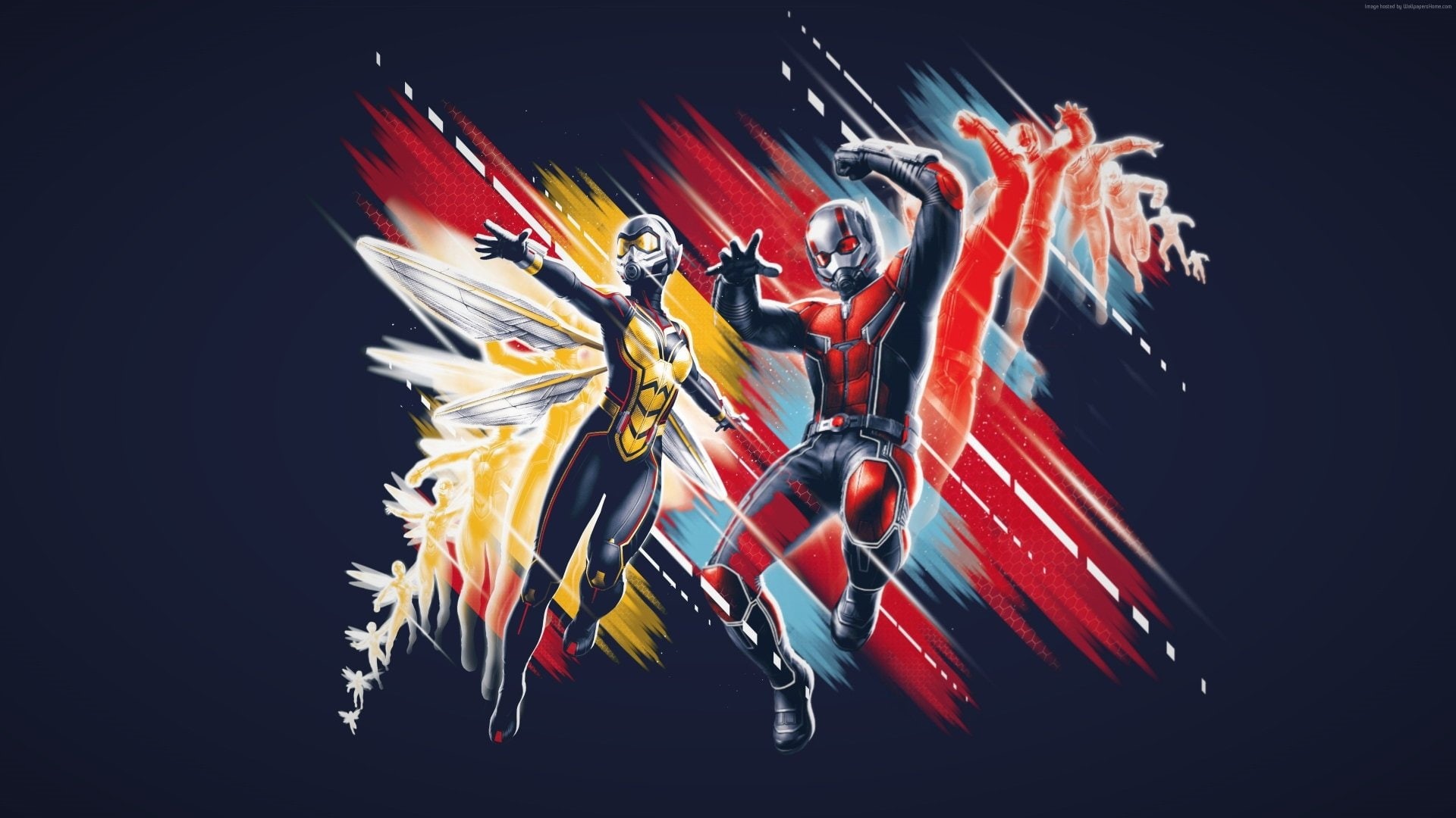 black background, red, Wasp (Marvel Comics), yellow, creativity, paint, variation, indoors, studio shot, Ant-Man and the Wasp, water, large group of objects, HD Wallpaper