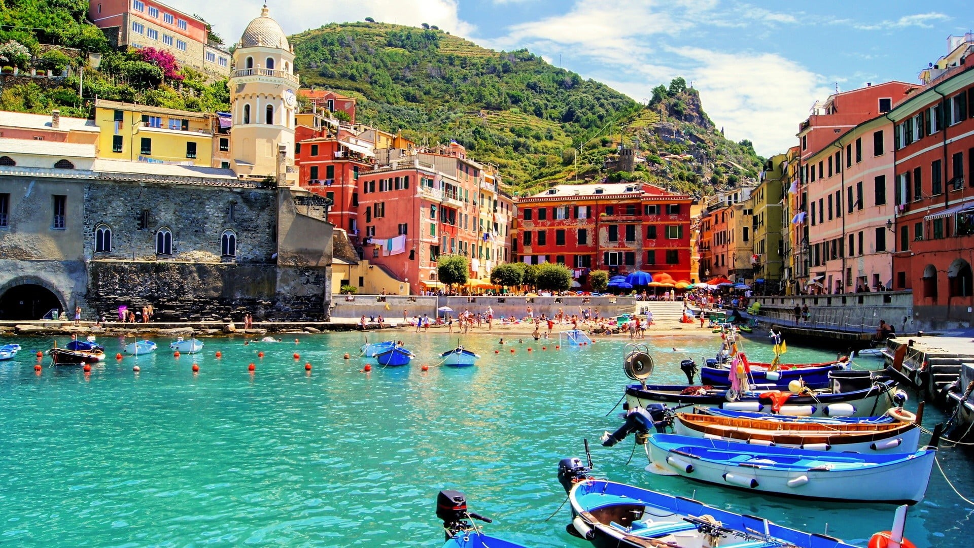 1080P, architecture, Italy, mode of transportation, people, waterfront, outdoors, lot, moored, town, plant, incidental people, transportation, sea, travel destinations, HD Wallpaper