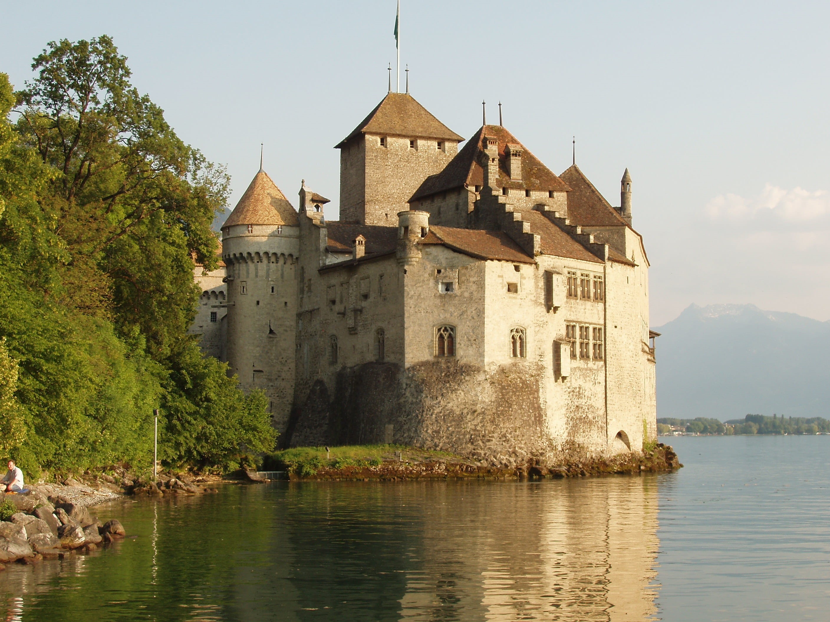 majestic, nature, switzerland, plant, built structure, building, castle, water, Lake Geneva, house, no people, waterfront, architecture, travel destinations, HD Wallpaper