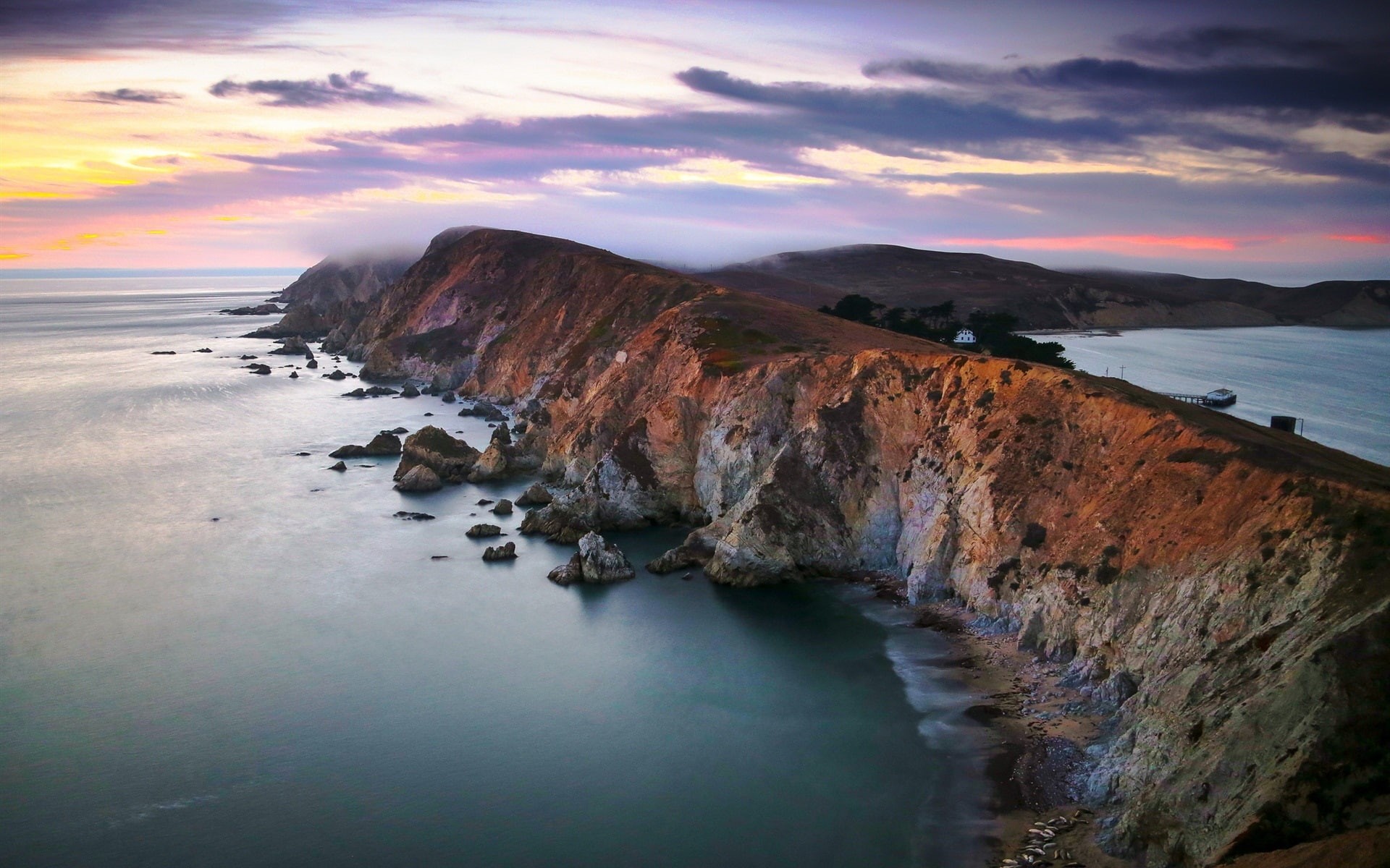 Coast, Chimney, National, 1080P, Rock, USA, Reyes, Seashore, California, Point, HD Wallpaper