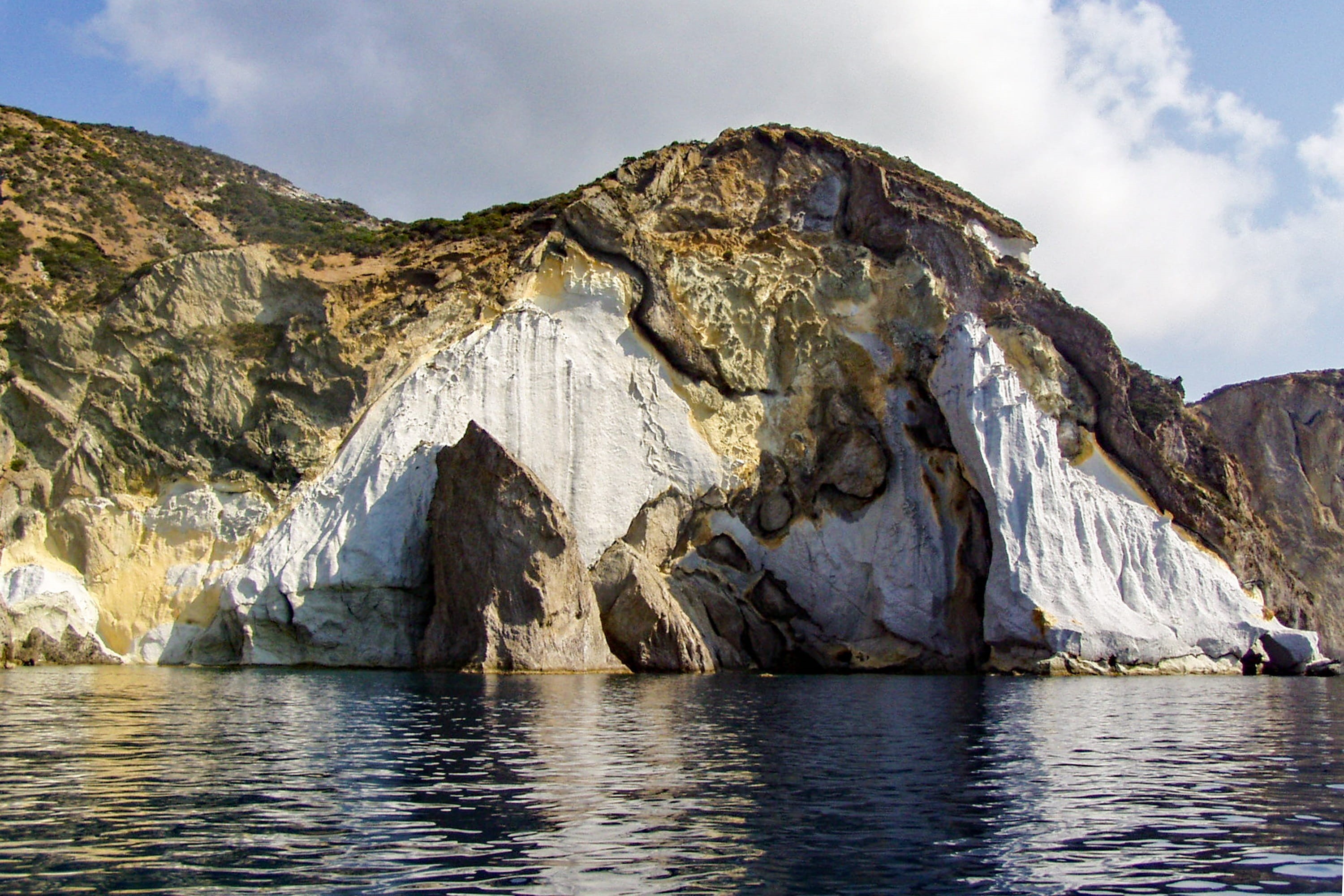 geology, land, Italy, rock, water, sky, scenics - nature, rock formation, volcano, Ponza, Latina, ponza, tranquility, cloud - sky, mountain, tranquil scene, HD Wallpaper