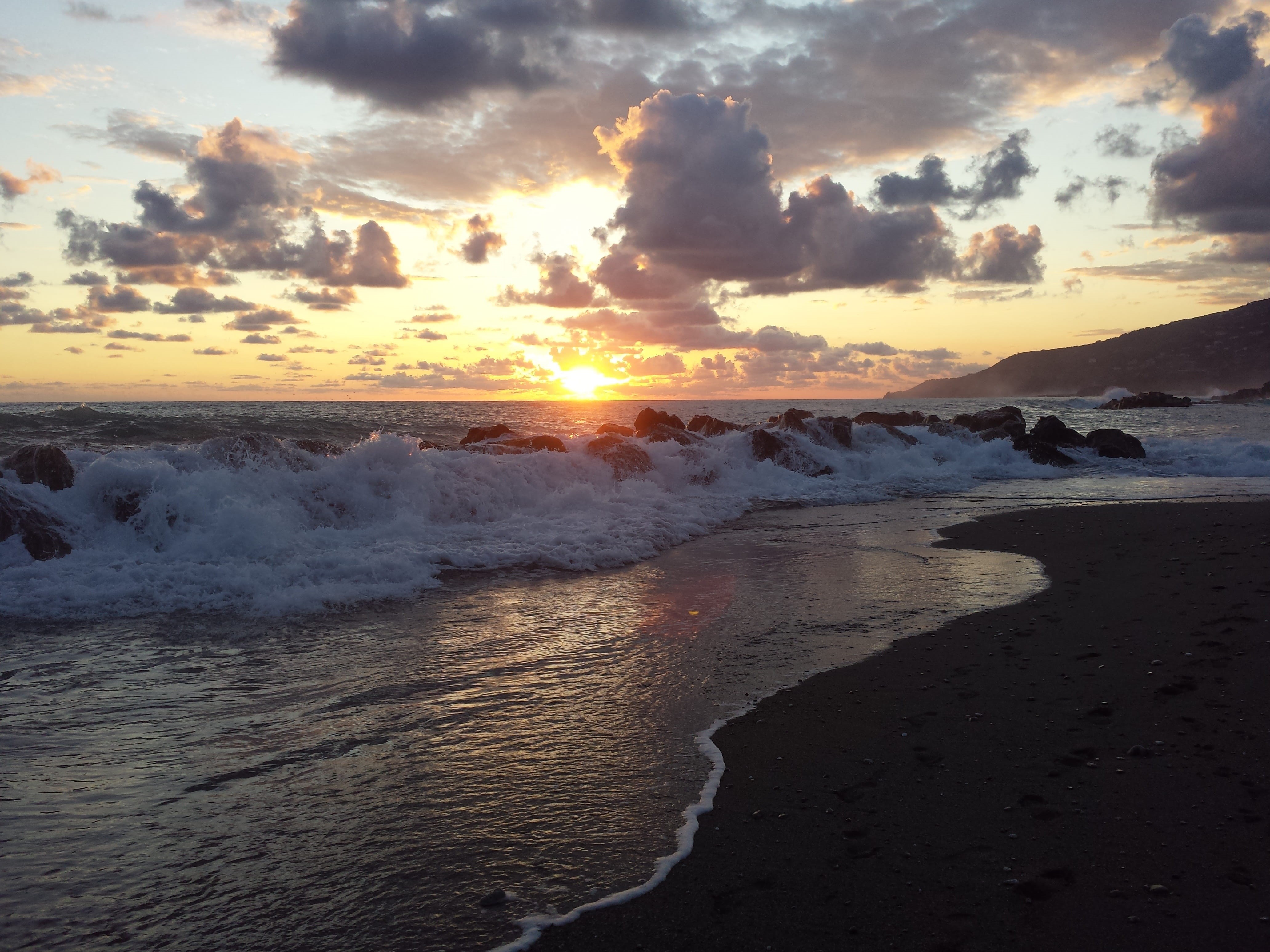 storm, tranquil scene, cloud - sky, no people, water, sun, non-urban scene, power in nature, 4K, sea, nature, sport, land, sky, Sunset, Tyrrhenian, beach, HD Wallpaper