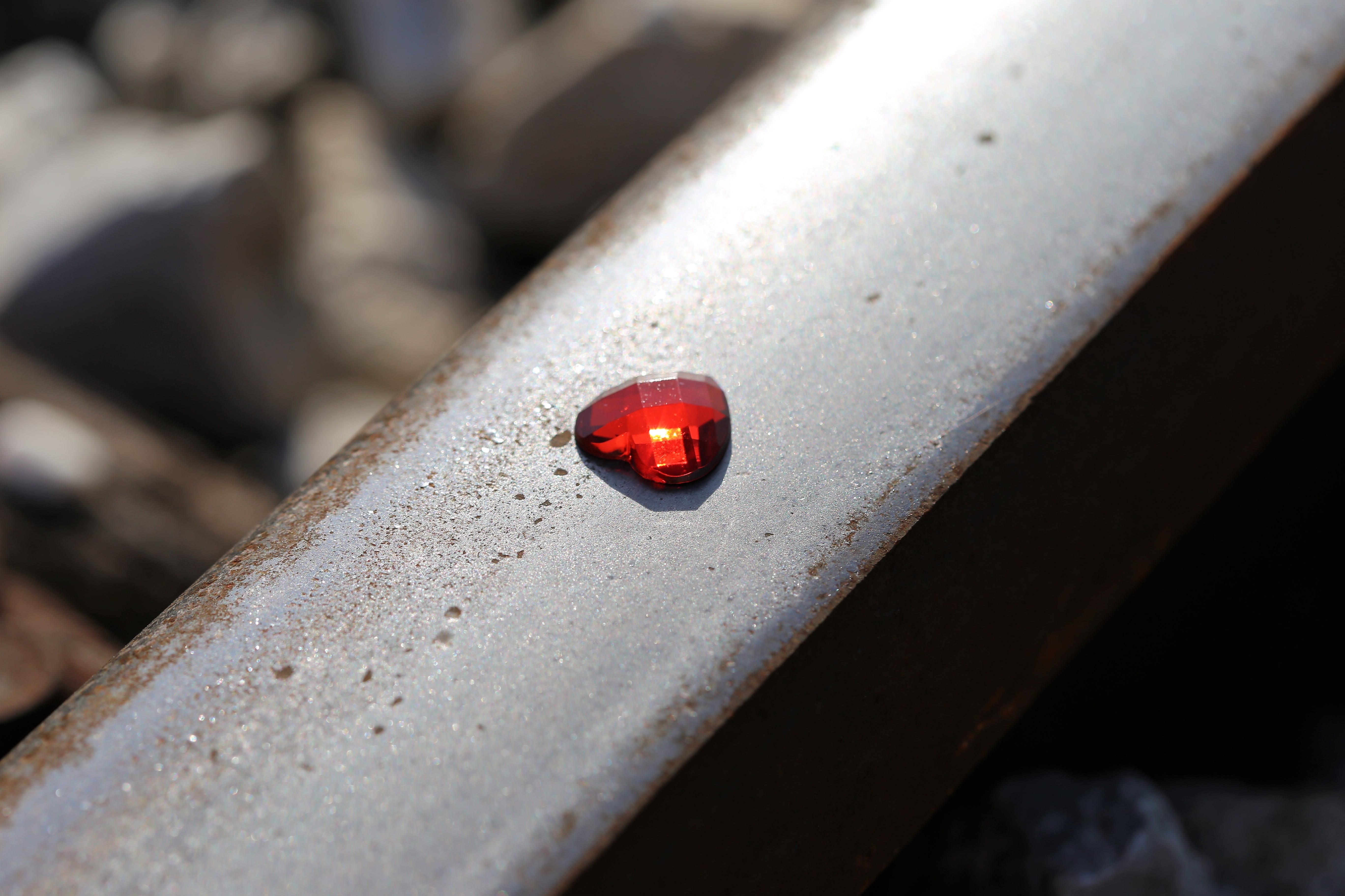 help kids and teens, red, school stress, 5K, glowing red heart on railway, stop emotional abuse, bad grades, animal wildlife, nature, stop teenager suicide, HD Wallpaper